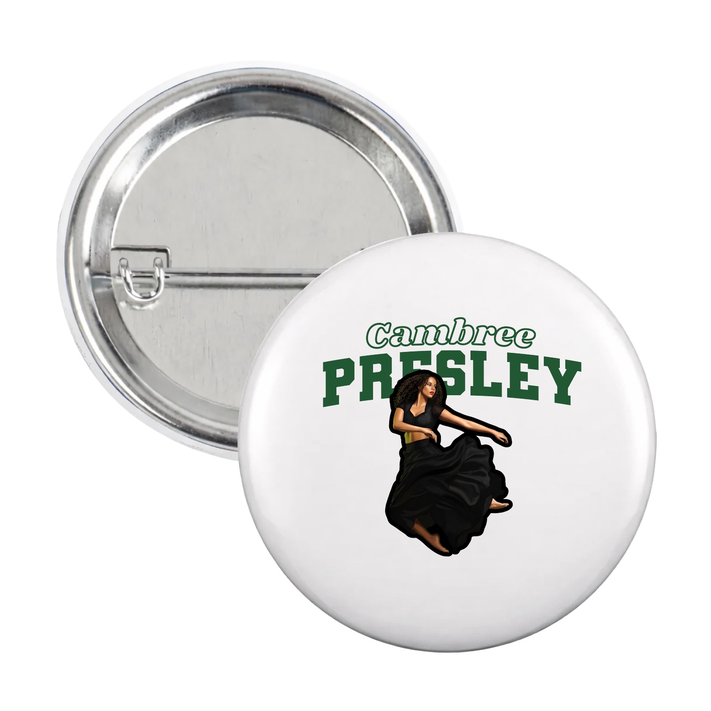 Game Day Button — Name Arch in White