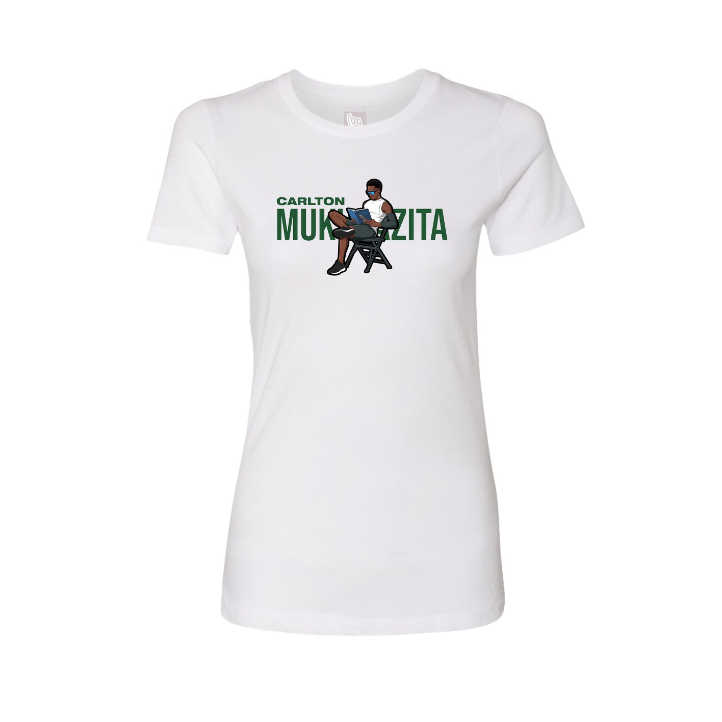 Fitted Women's Tee — Player Name in White