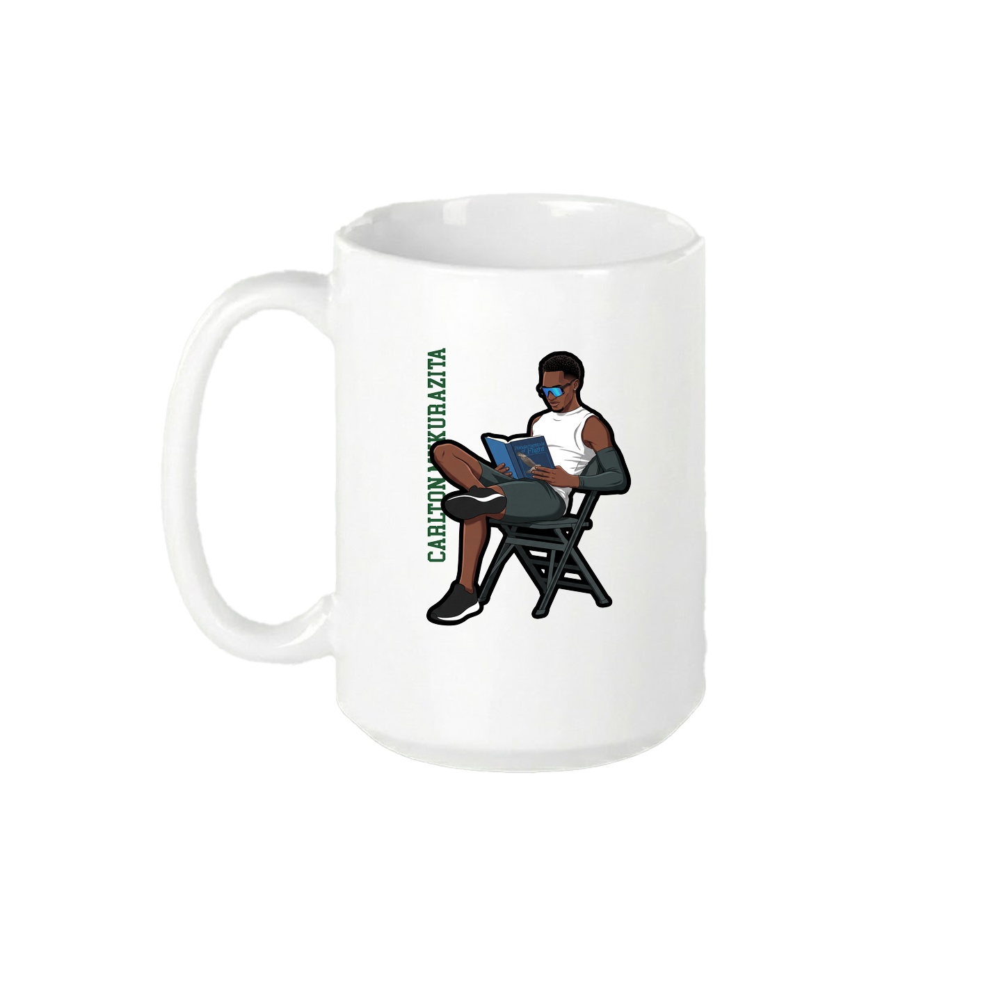 15oz Coffee Mug — Name Vertical in White
