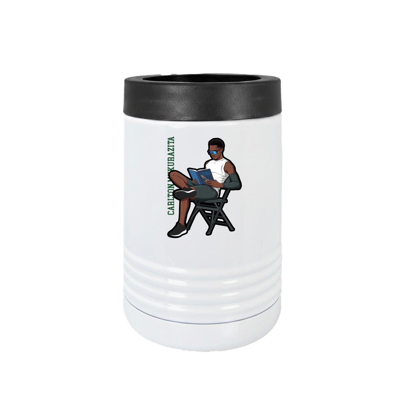 Beverage Holder — Name Vertical in White