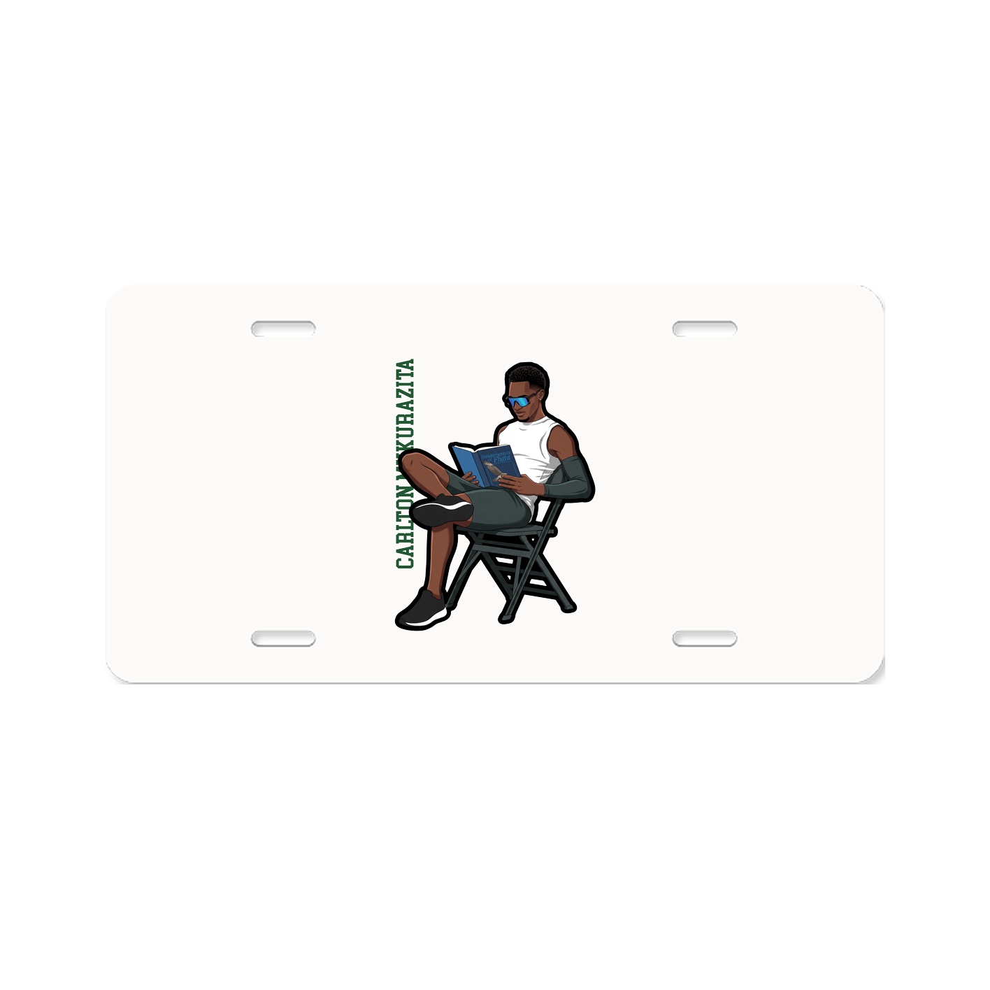 License Plate — Name Vertical in Classic