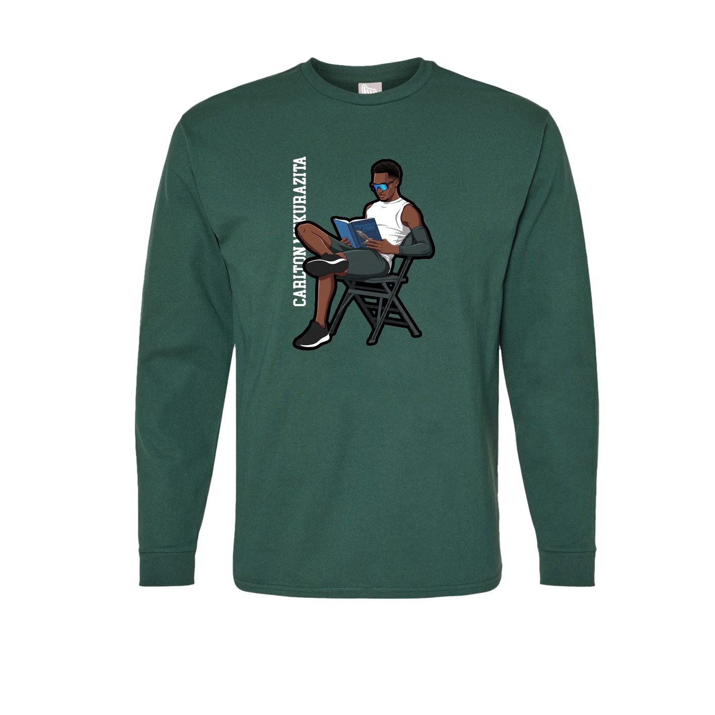 Long Sleeve Tee — Name Vertical in Green