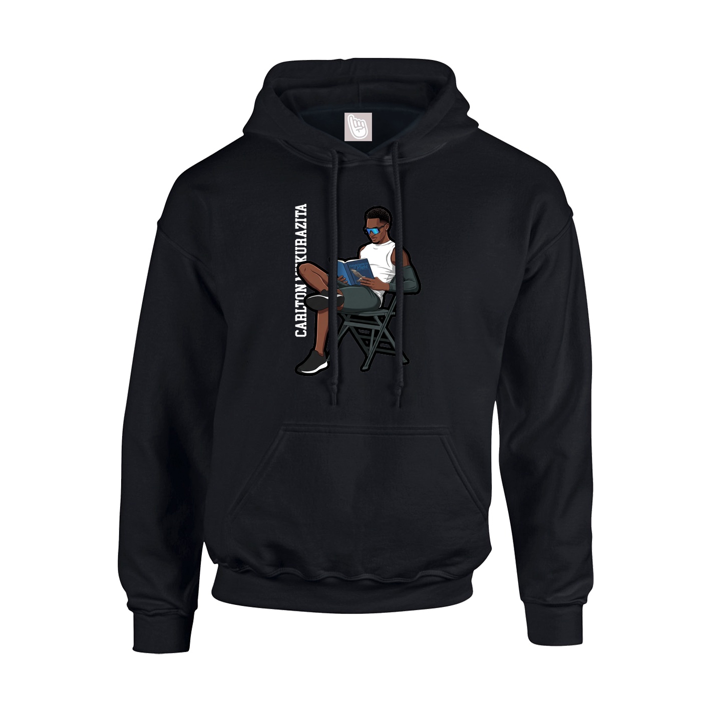 Youth Hoodie — Name Vertical in Black