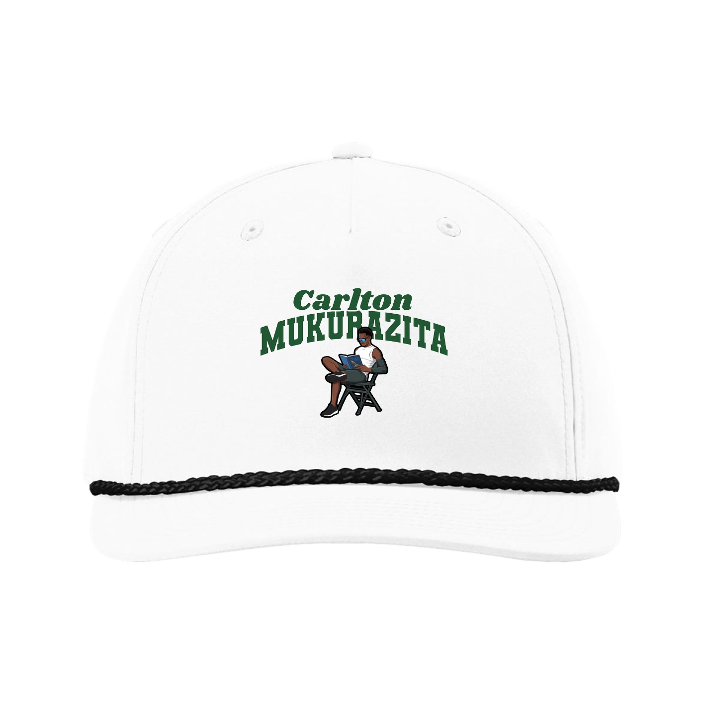 Five-Panel Classic Rope Cap — Signature Arch in White