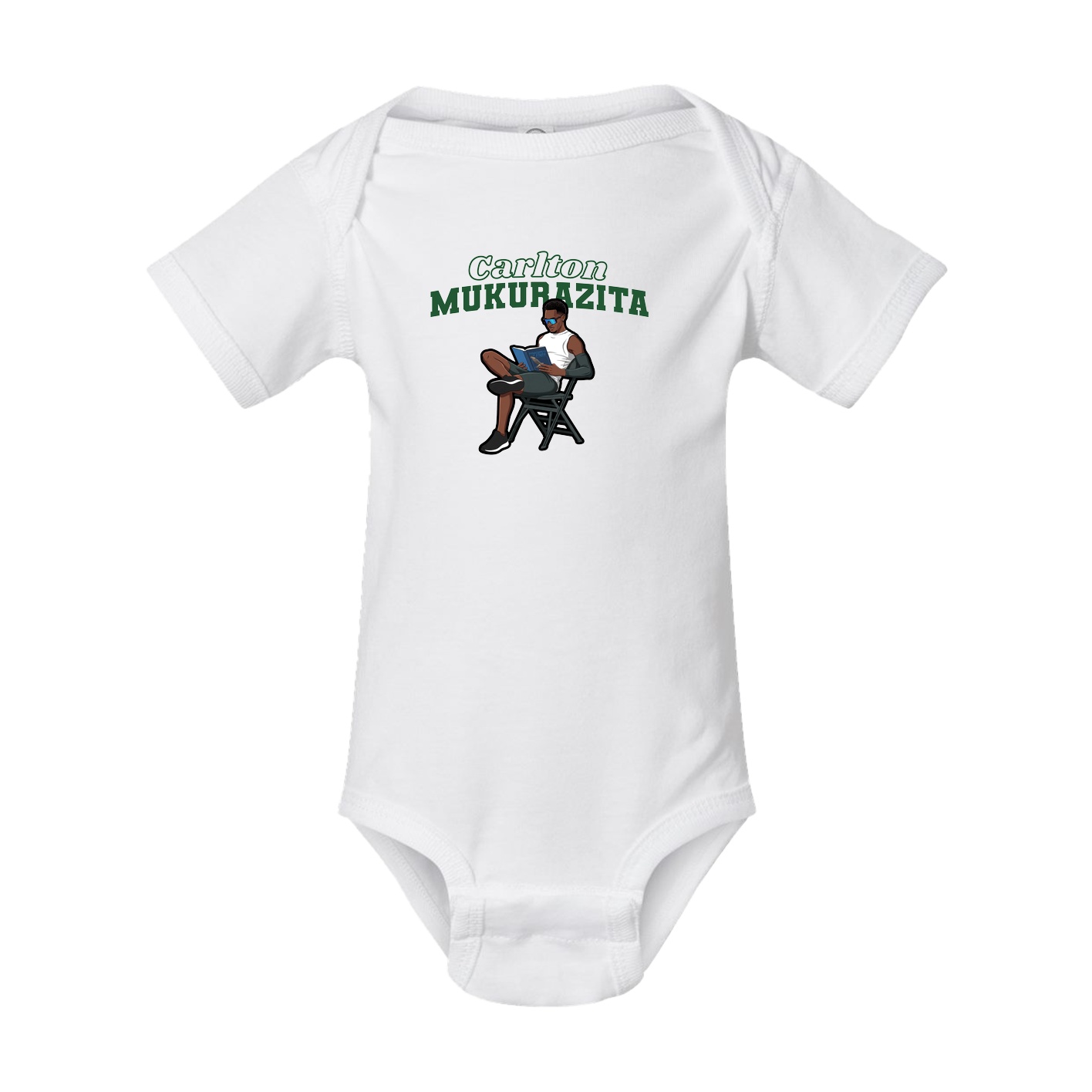Baby Onesie — Name Arch in White