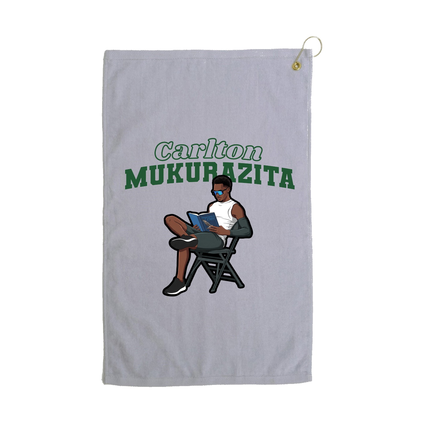 Golf Towel — Name Arch in Grey