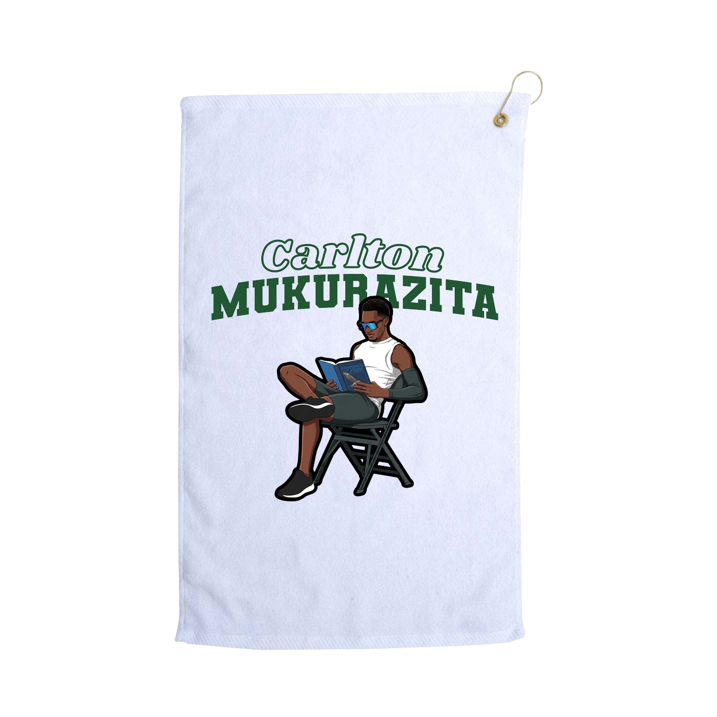 Golf Towel — Name Arch in White