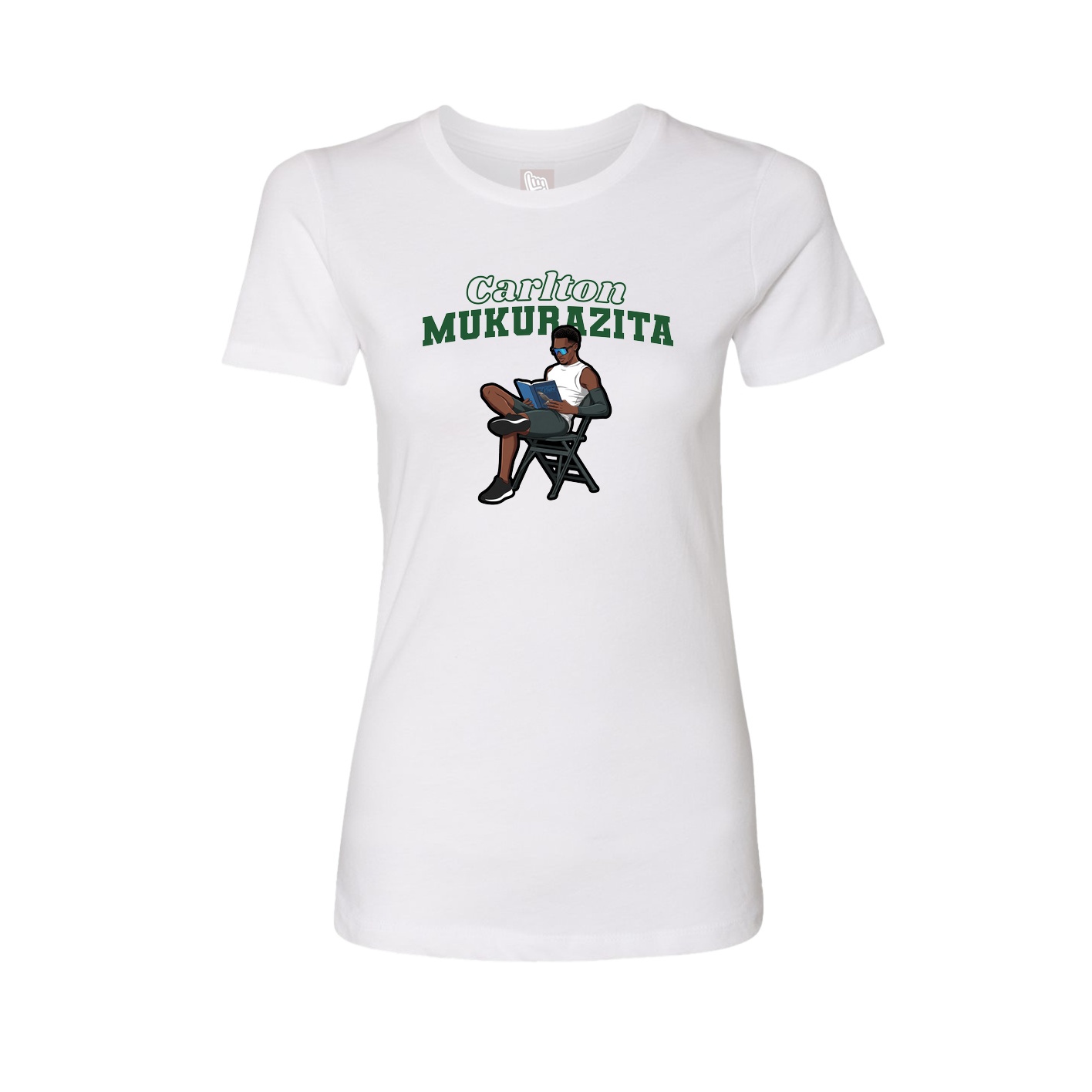Fitted Women's Tee — Name Arch in White