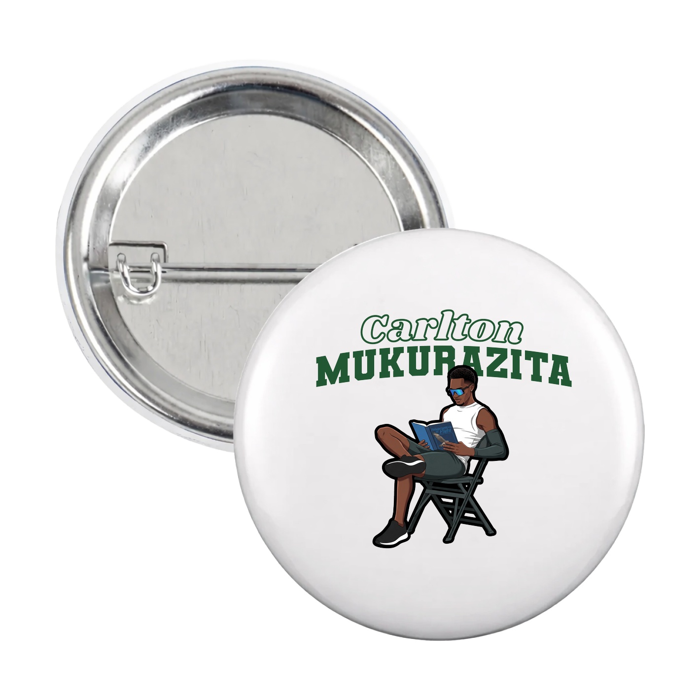 Game Day Button — Name Arch in White