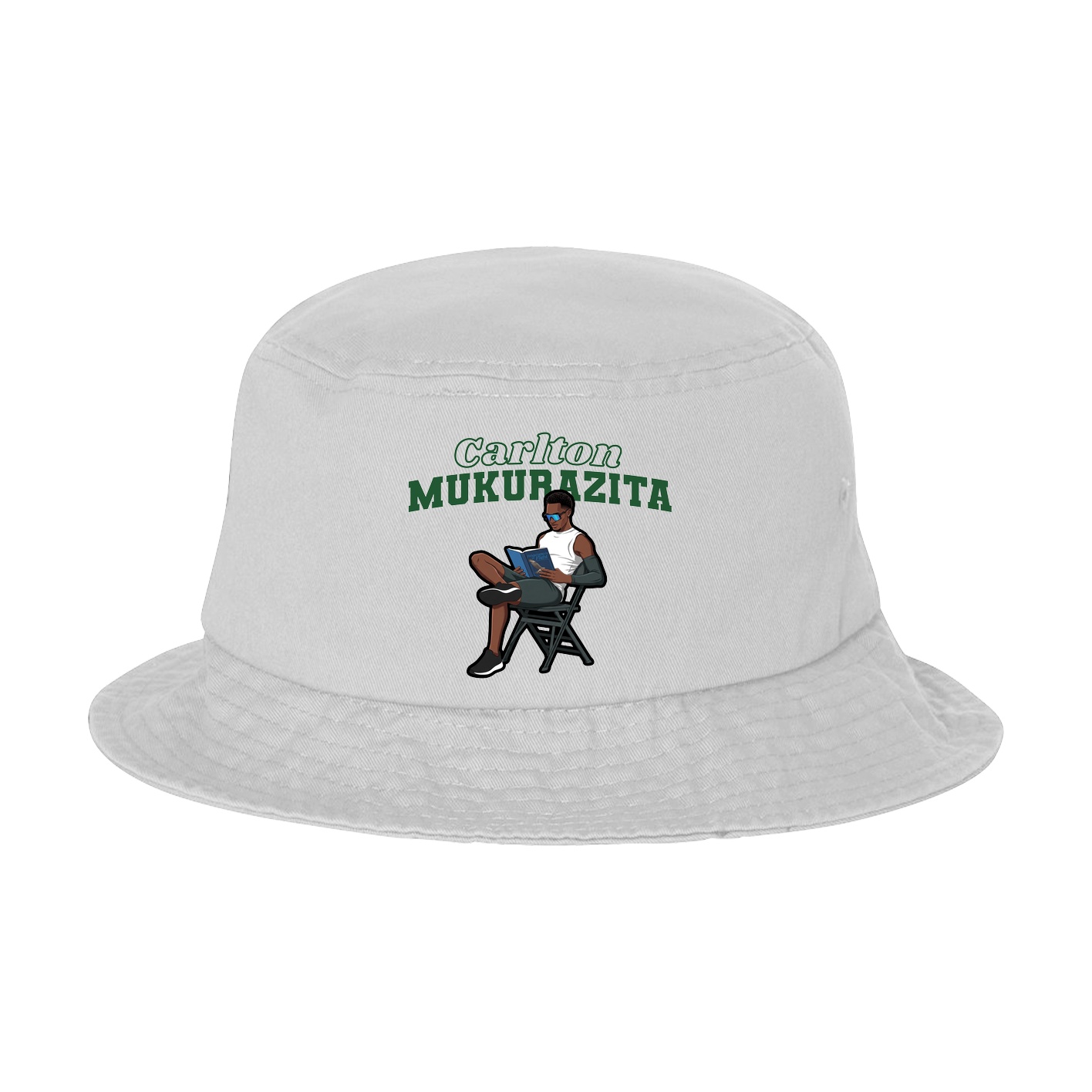 Bucket Cap — Name Arch in White