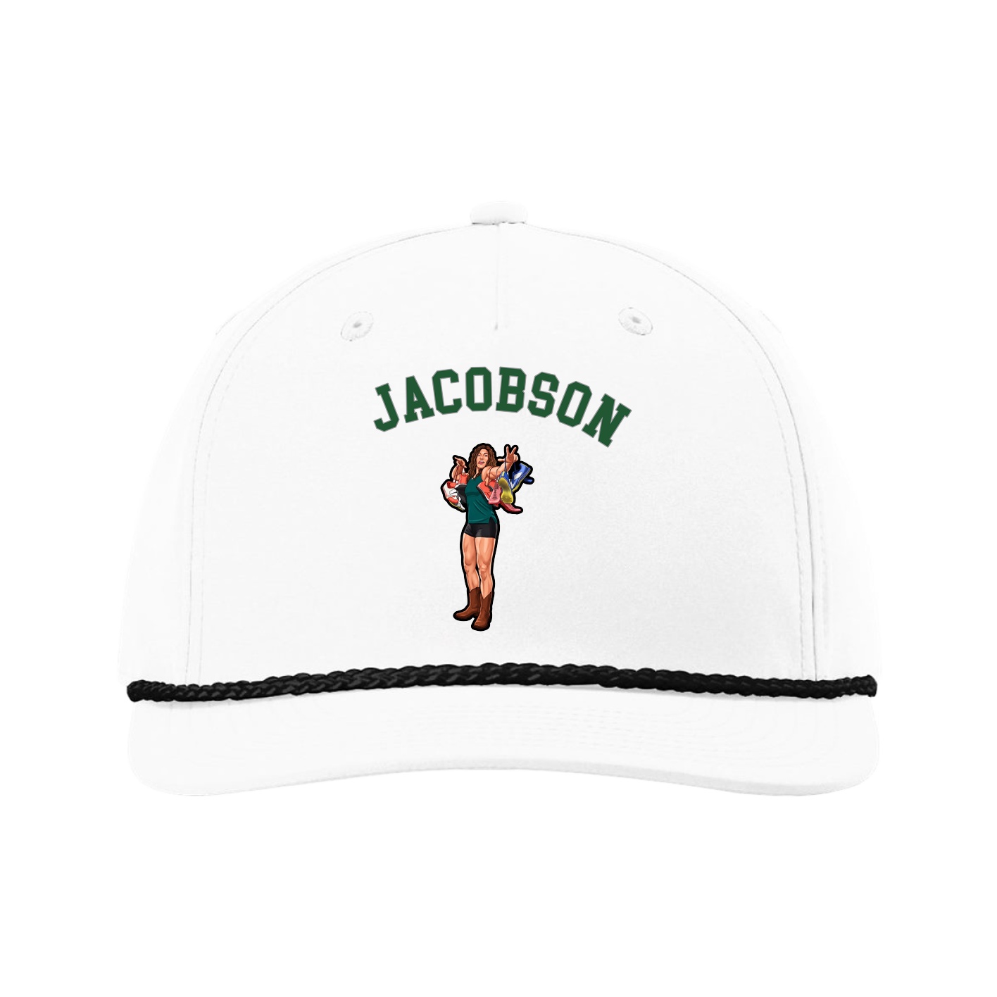Five-Panel Classic Rope Cap — Shirsey Arch in White
