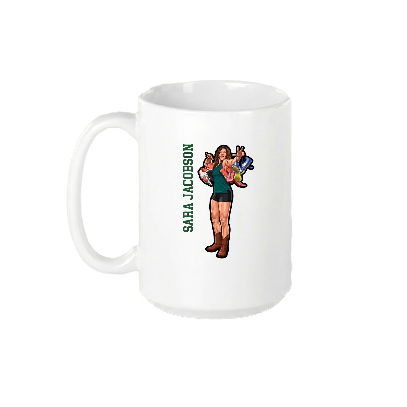 15oz Coffee Mug — Name Vertical in White