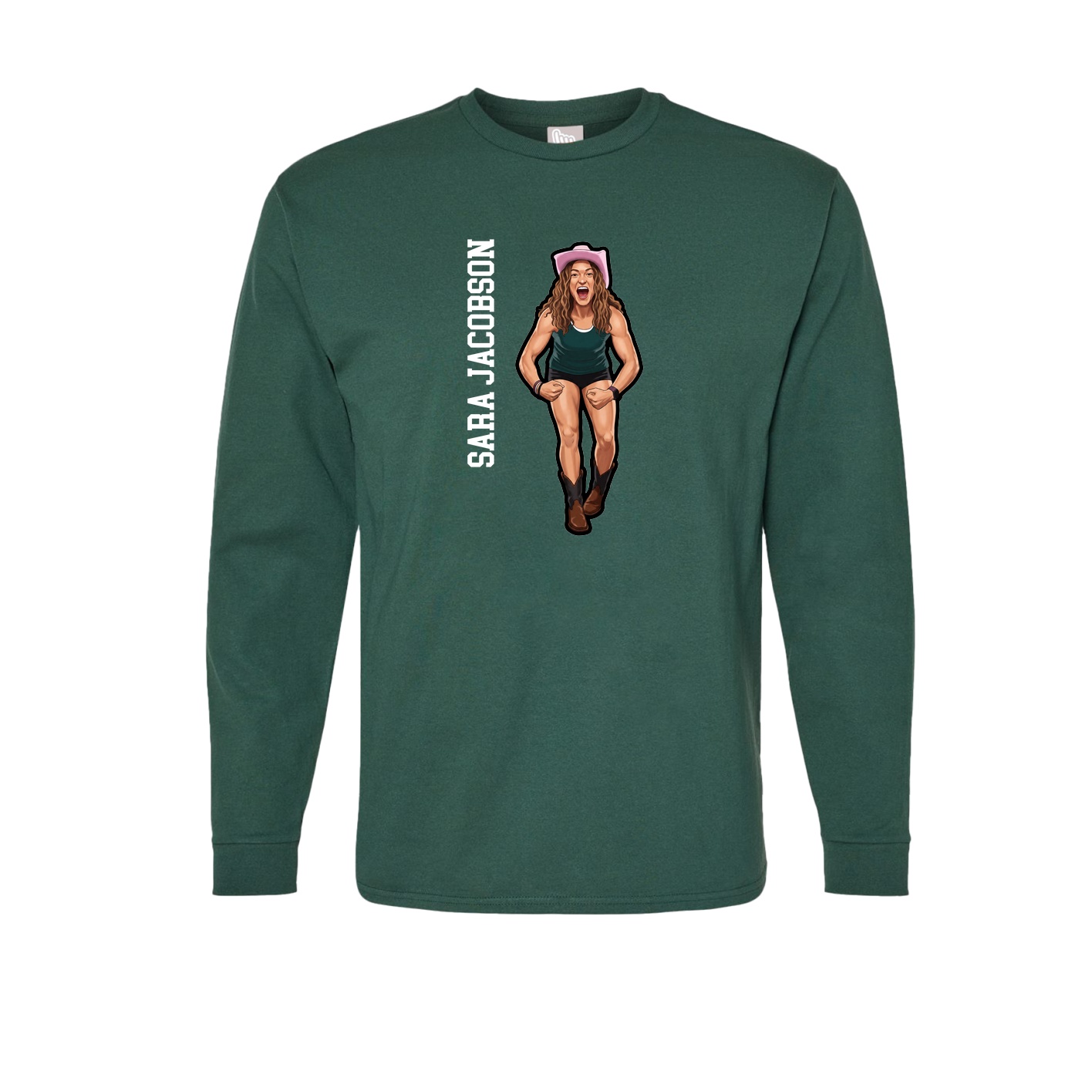 Long Sleeve Tee — Name Vertical in Green