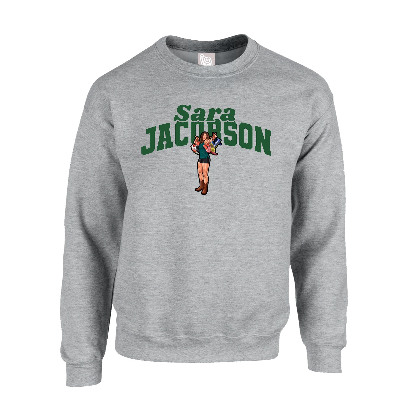 Fleece Crew — Signature Arch in Grey