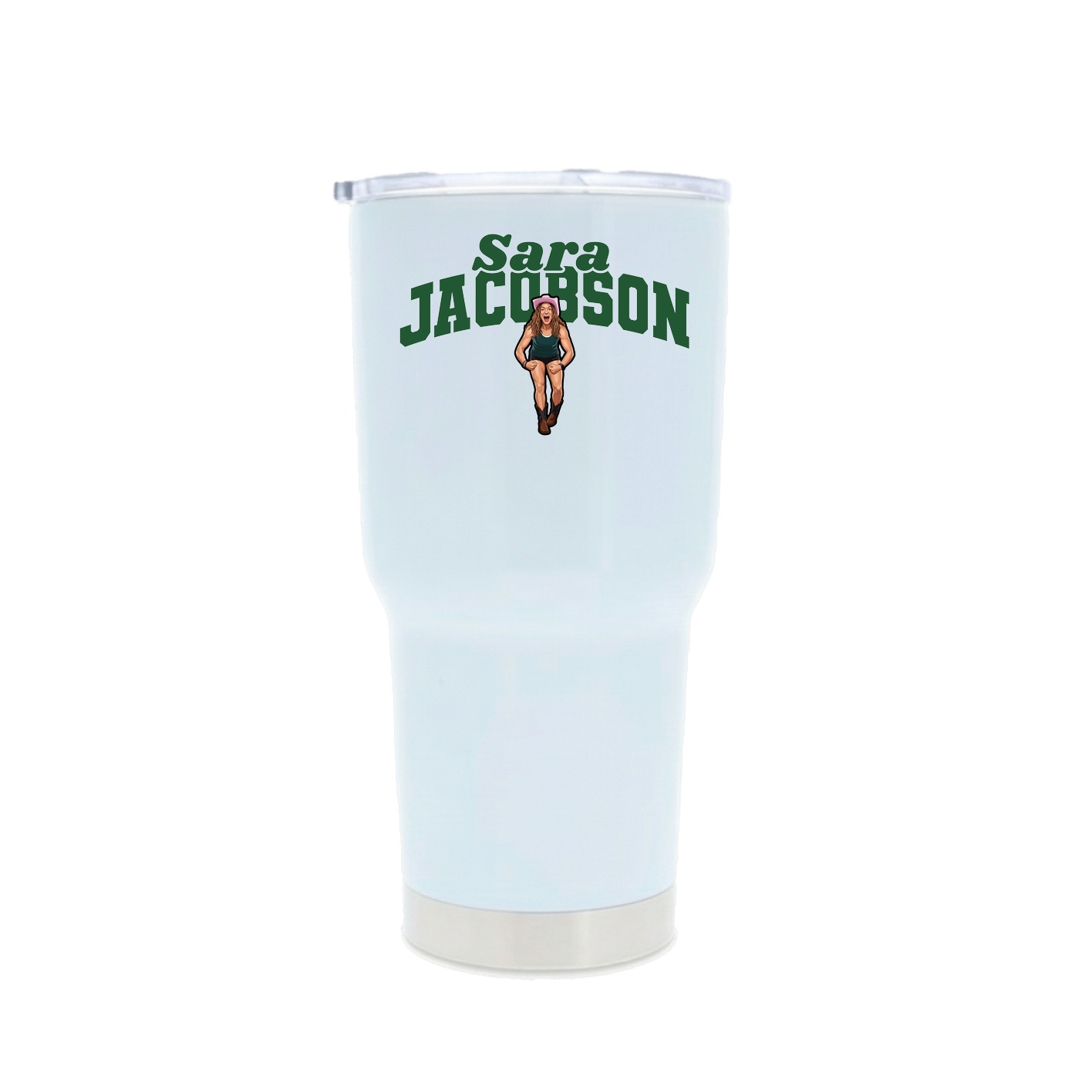 30oz Stainless Steel Tumbler — Signature Arch in White