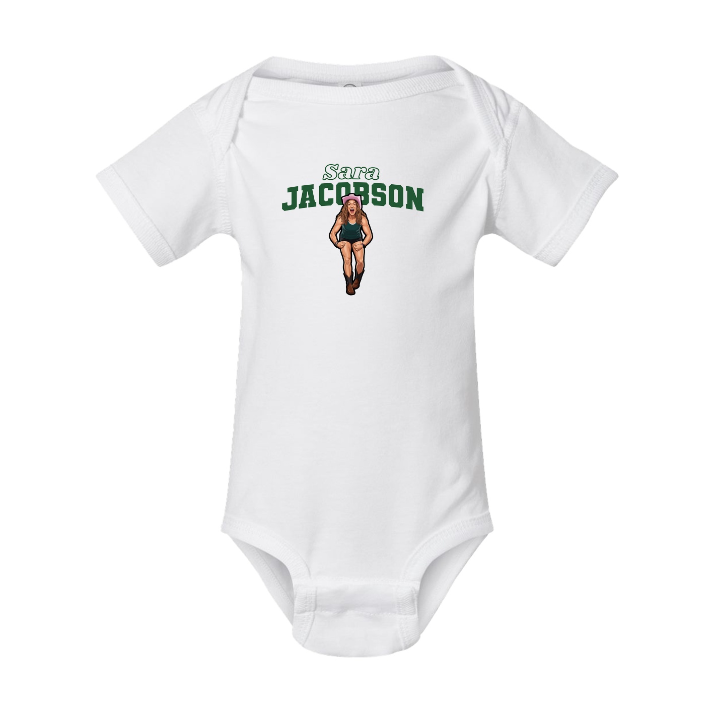 Baby Onesie — Name Arch in White