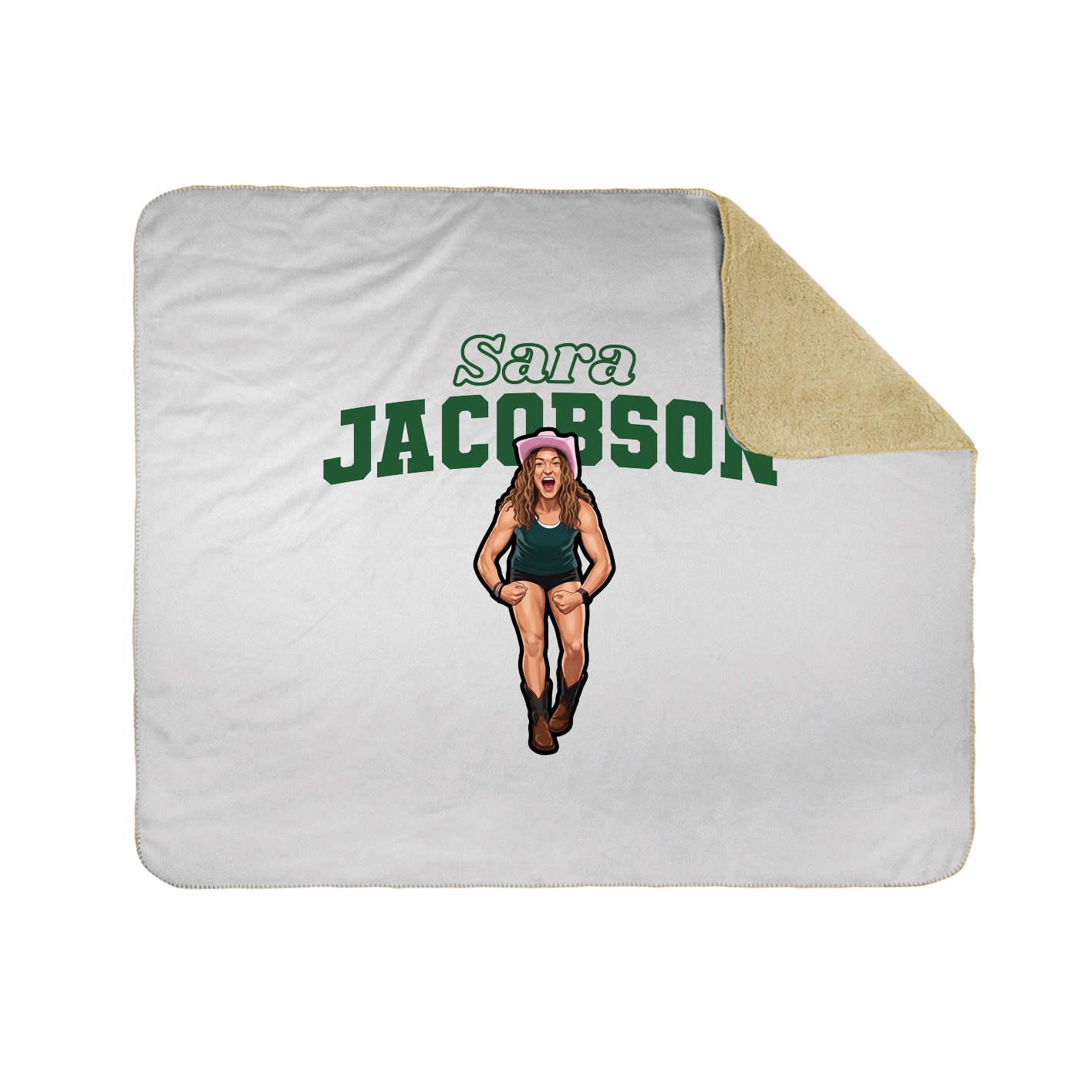 Throw Blanket — Name Arch in White