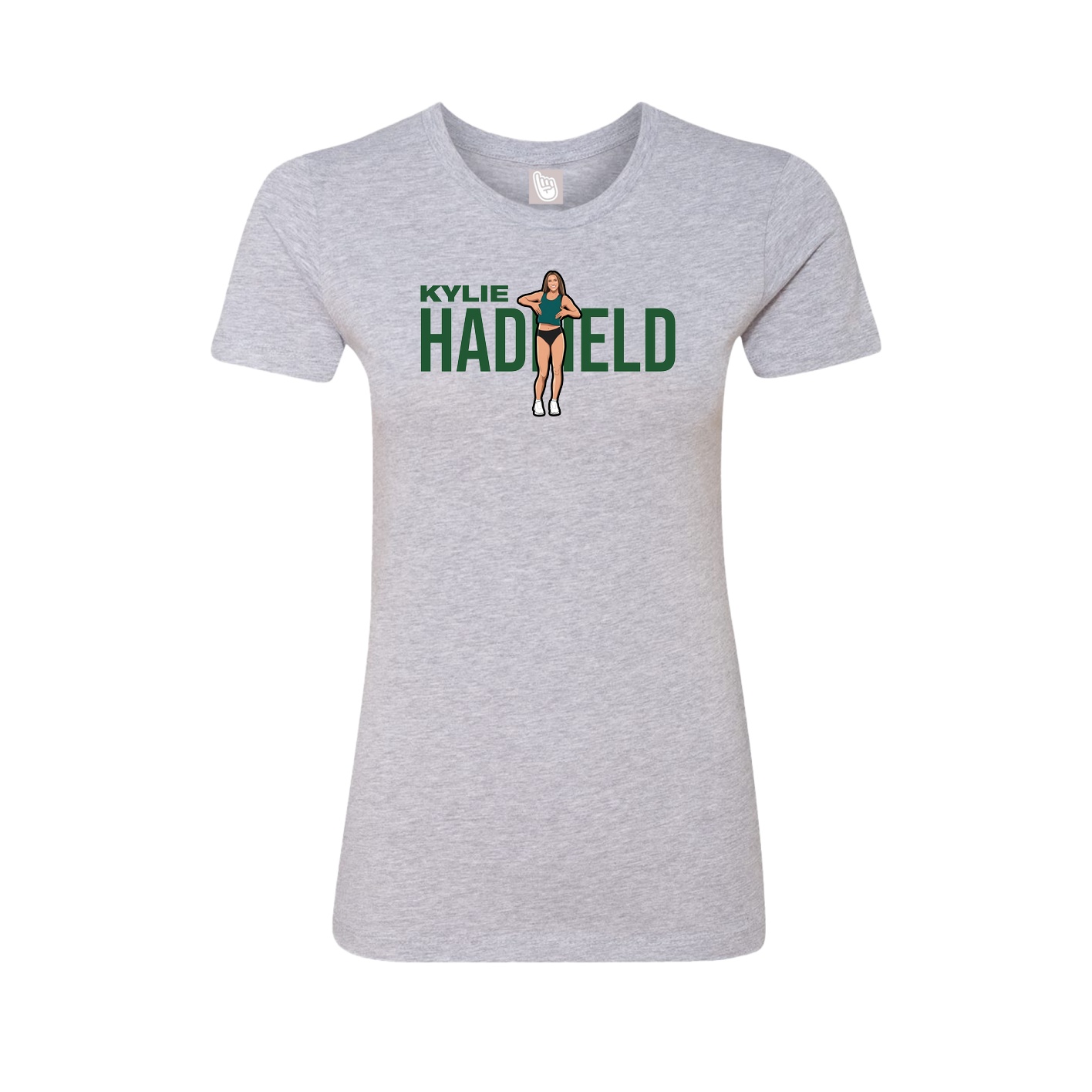 Fitted Women's Tee — Player Name in Grey