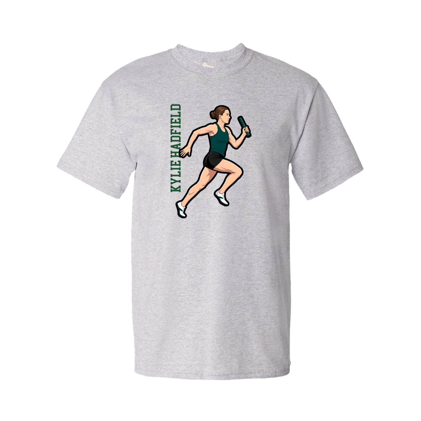 Tee — Name Vertical in Grey