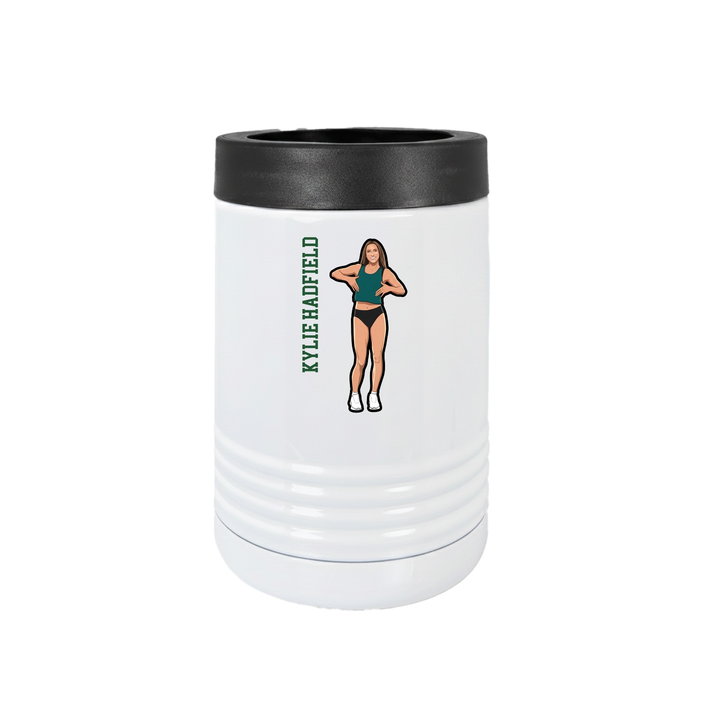 Beverage Holder — Name Vertical in White