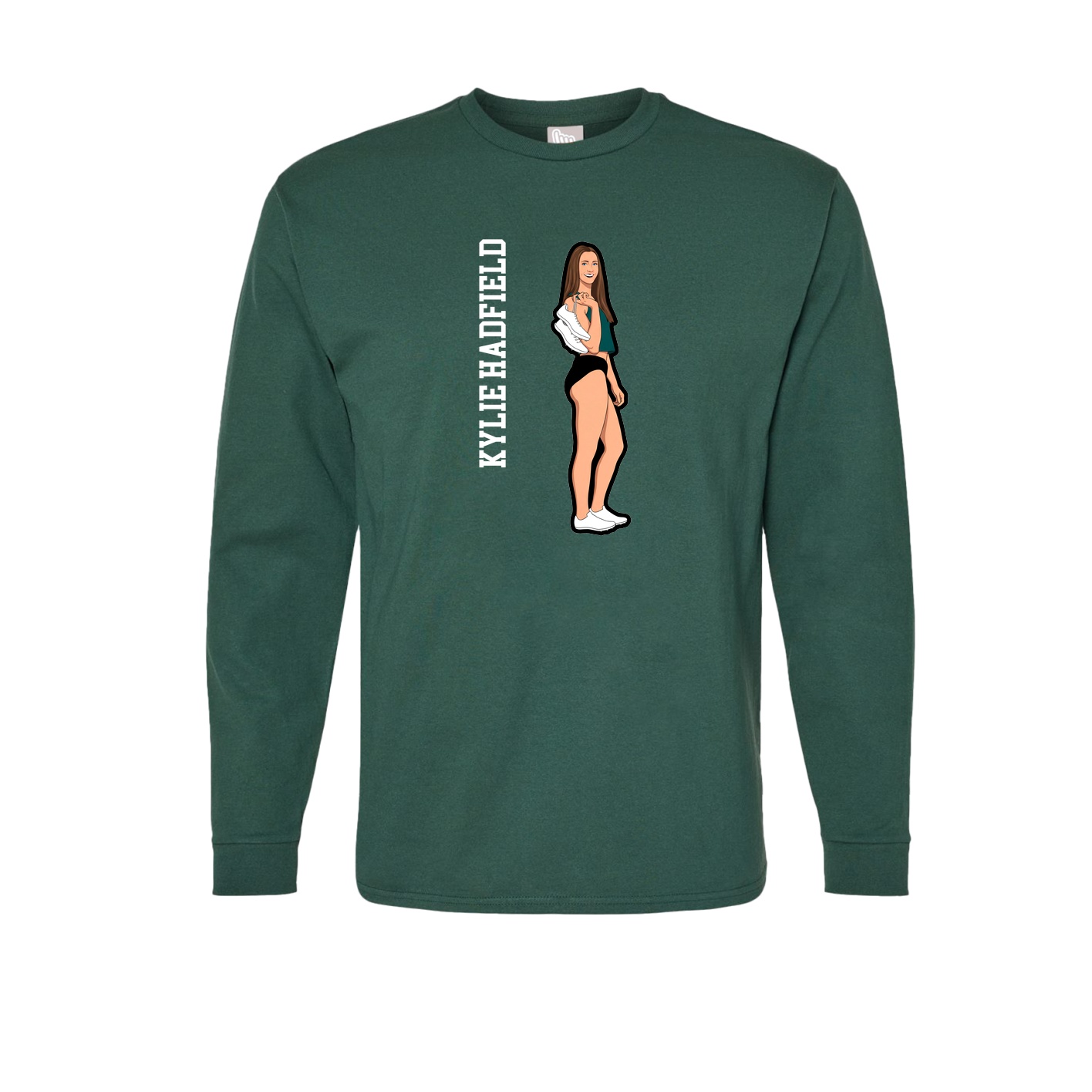 Long Sleeve Tee — Name Vertical in Green