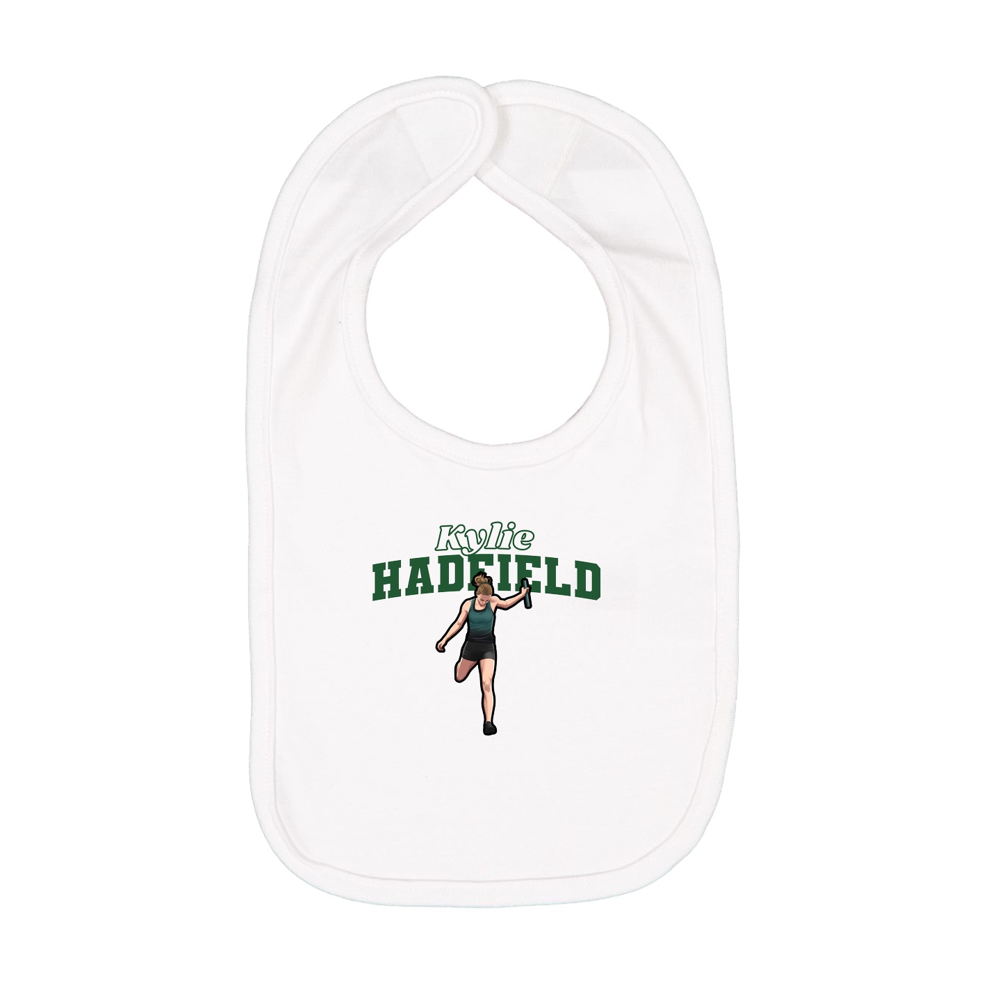 Infant Bib — Name Arch in White