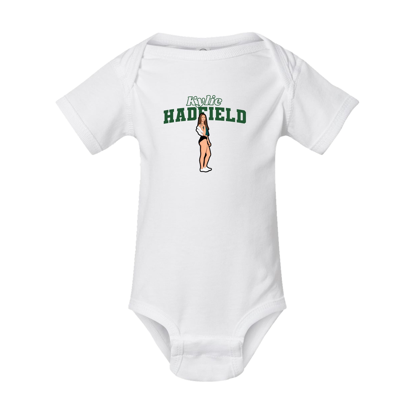 Baby Onesie — Name Arch in White