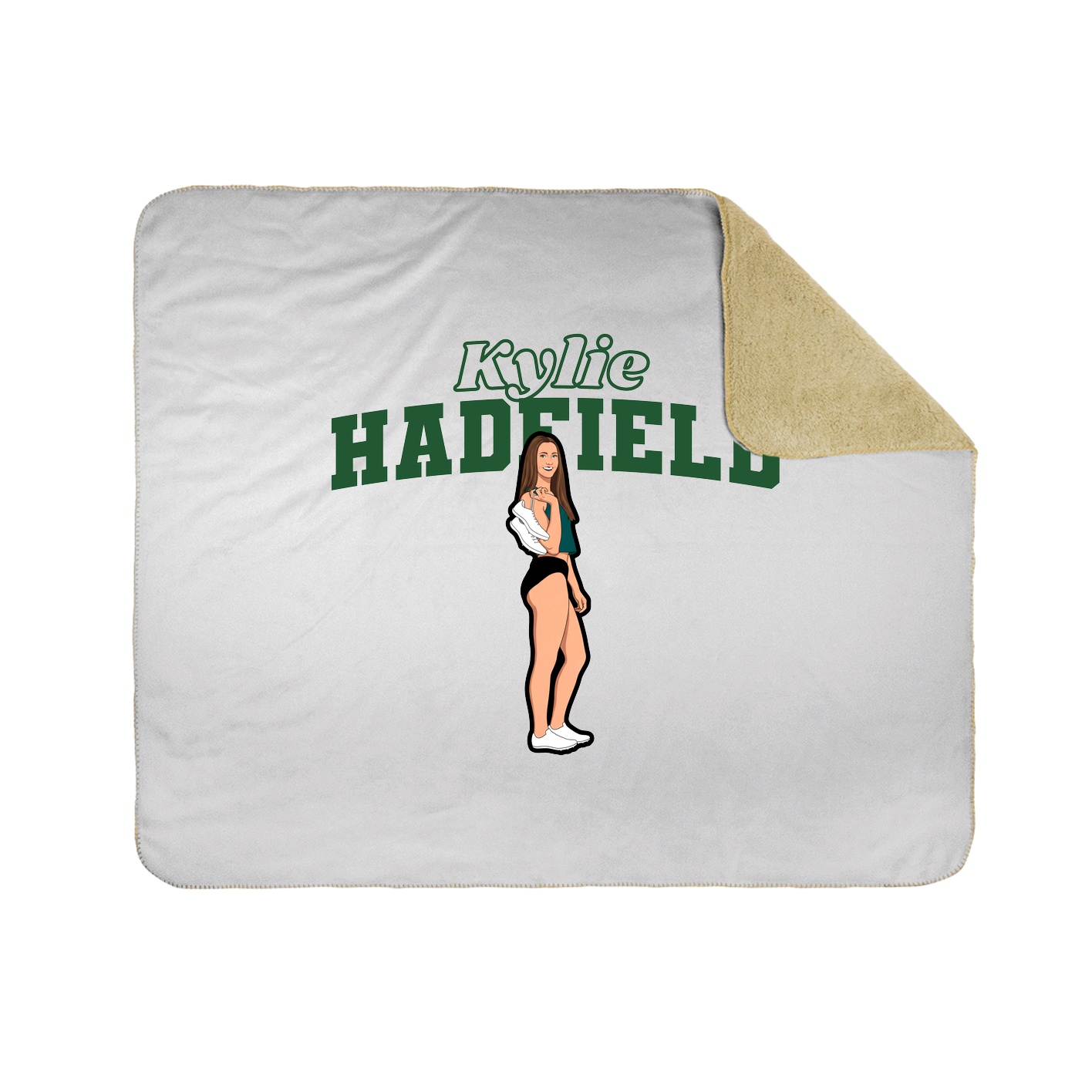 Throw Blanket — Name Arch in White