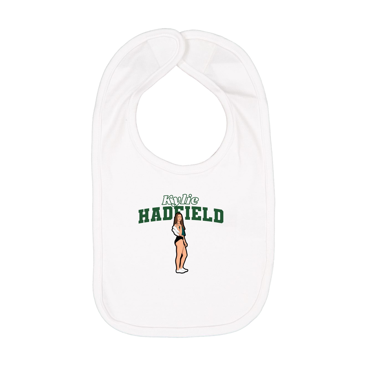 Infant Bib — Name Arch in White