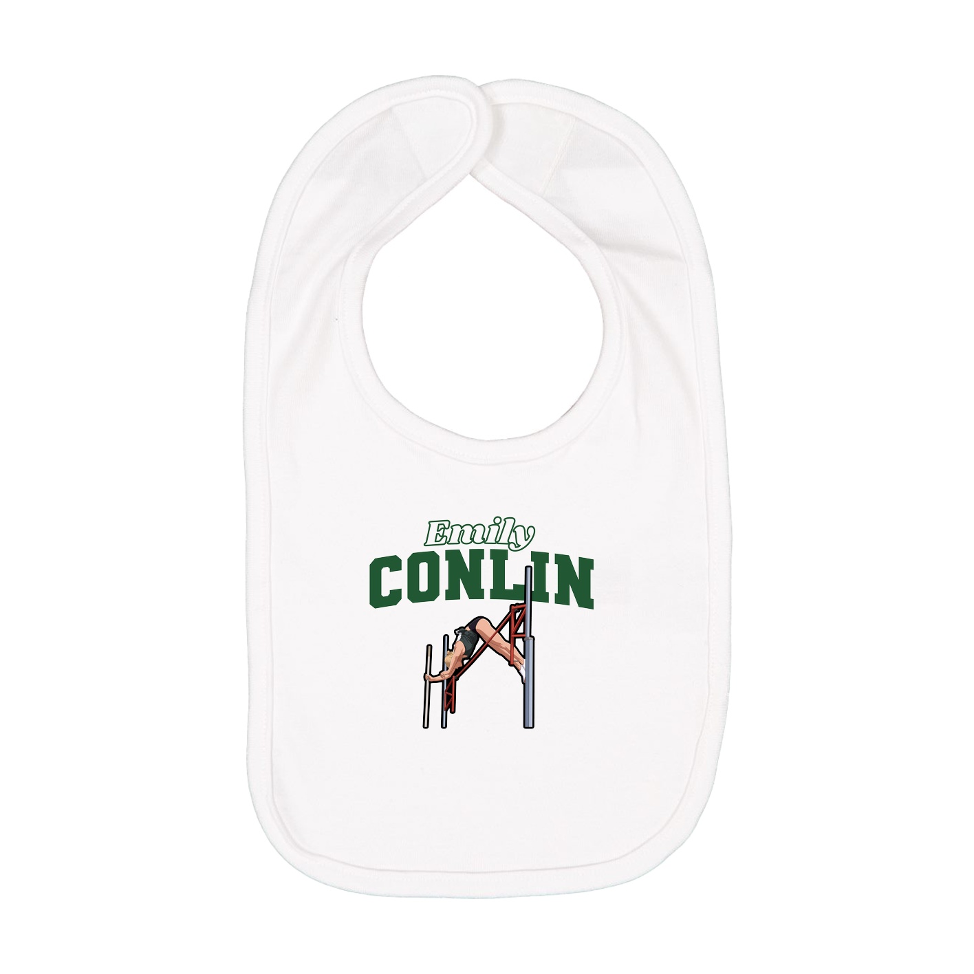 Infant Bib — Name Arch in White