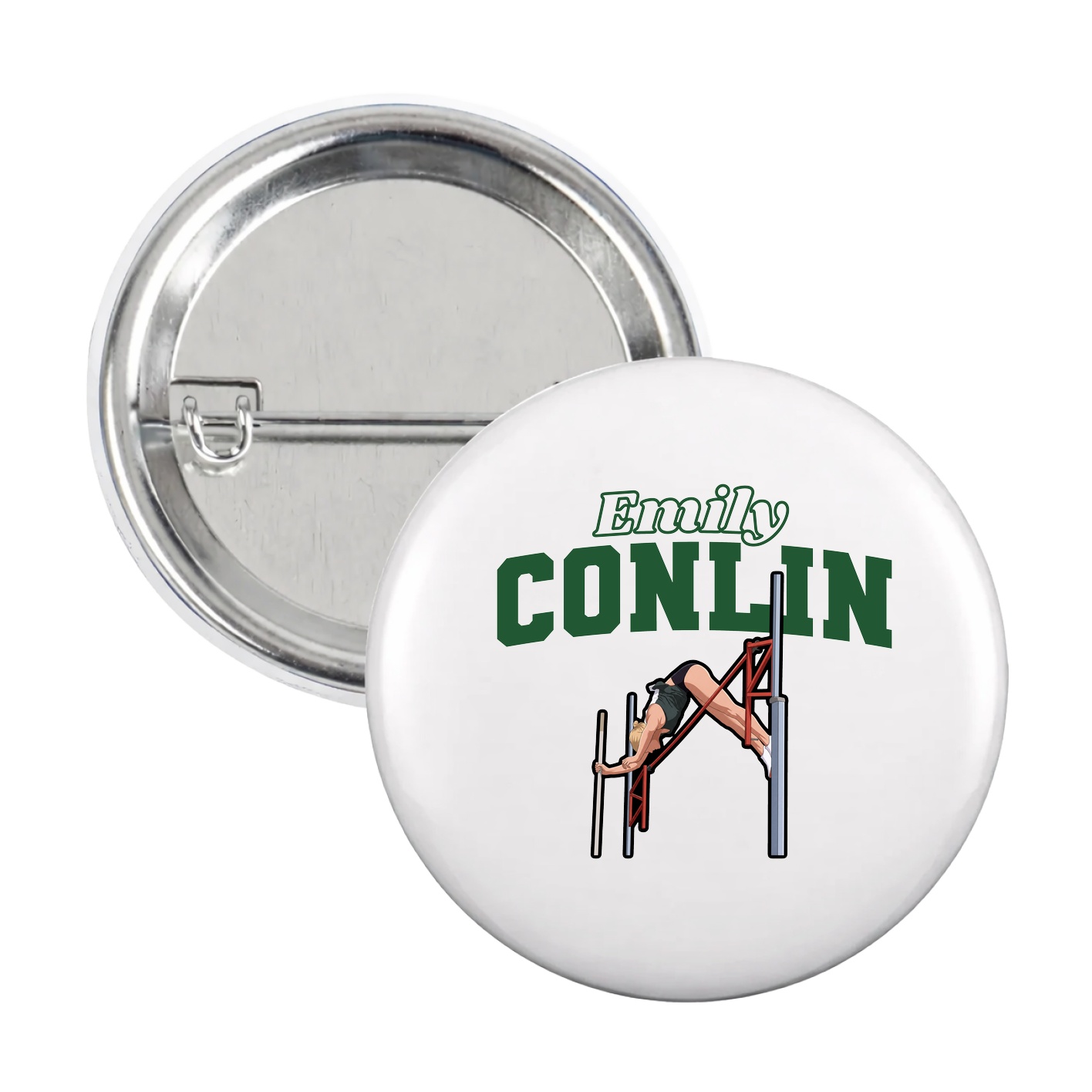 Game Day Button — Name Arch in White