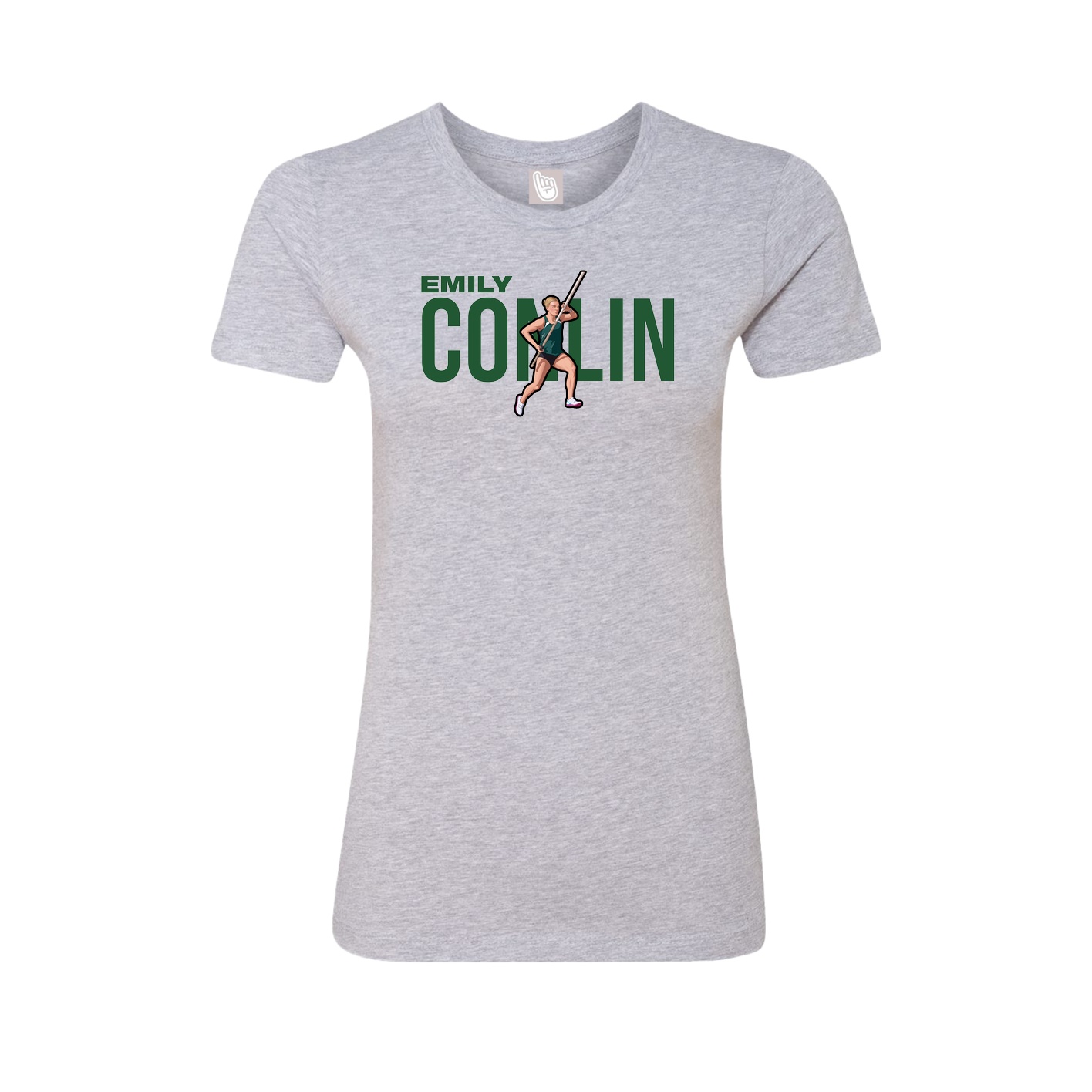 Fitted Women's Tee — Player Name in Grey