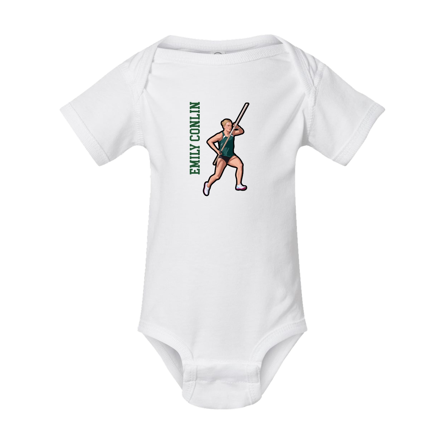 Baby Onesie — Name Vertical in White