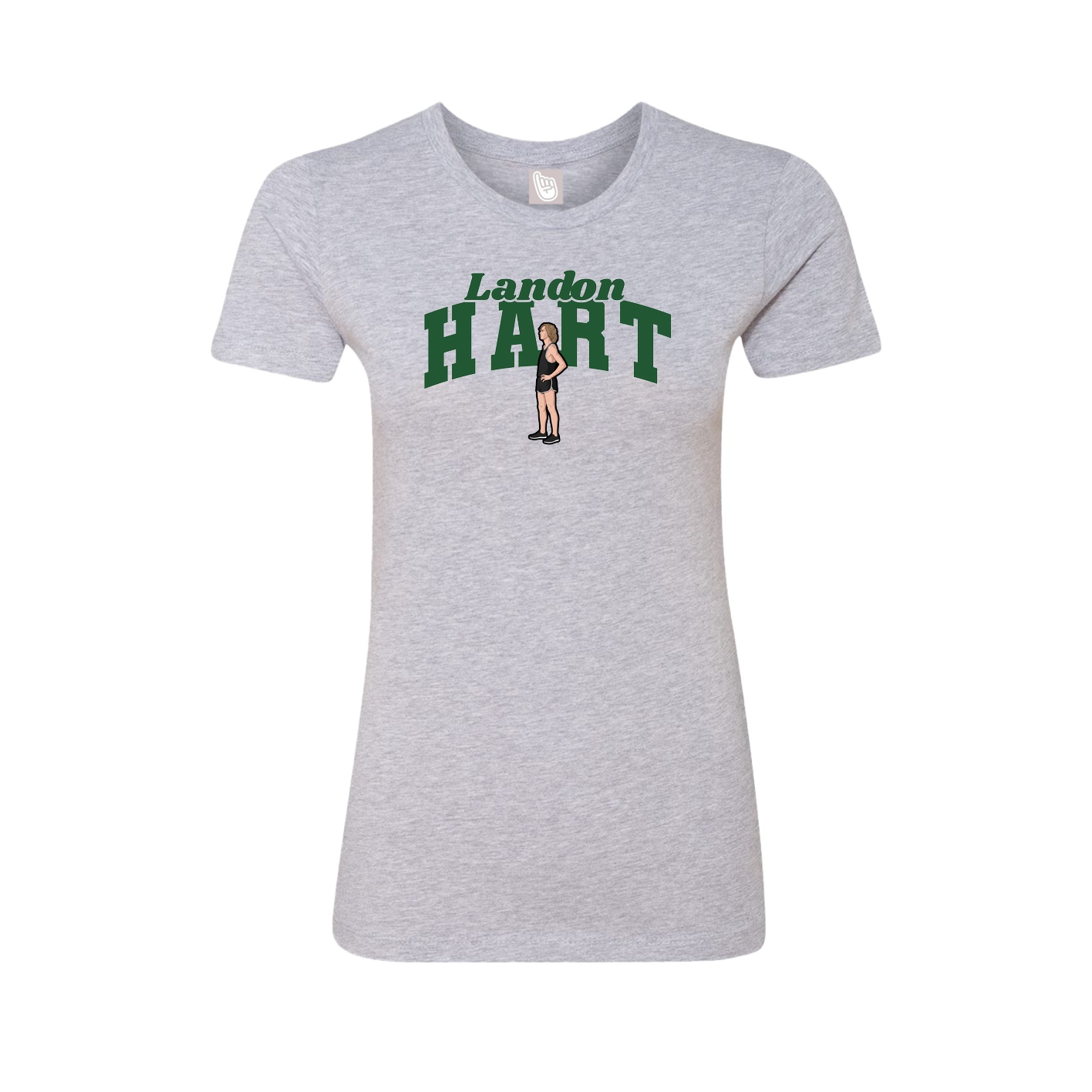 Fitted Women's Tee — Signature Arch in Grey