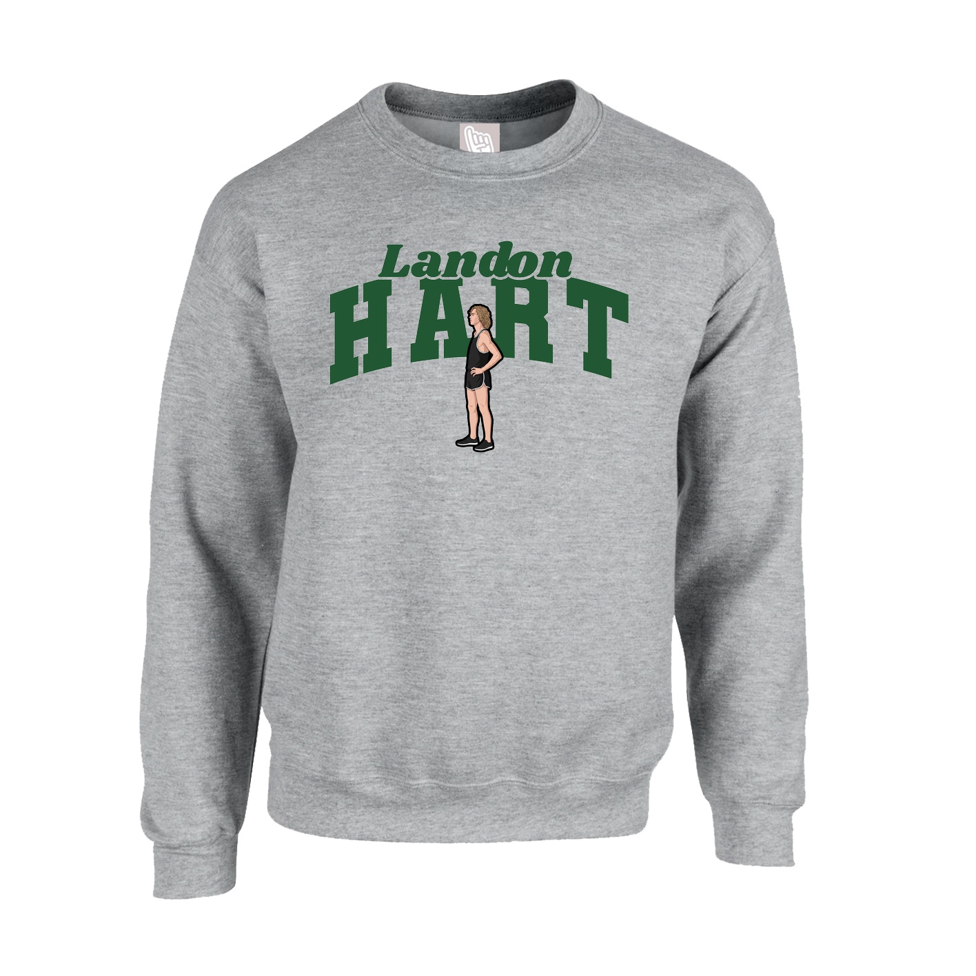 Fleece Crew — Signature Arch in Grey