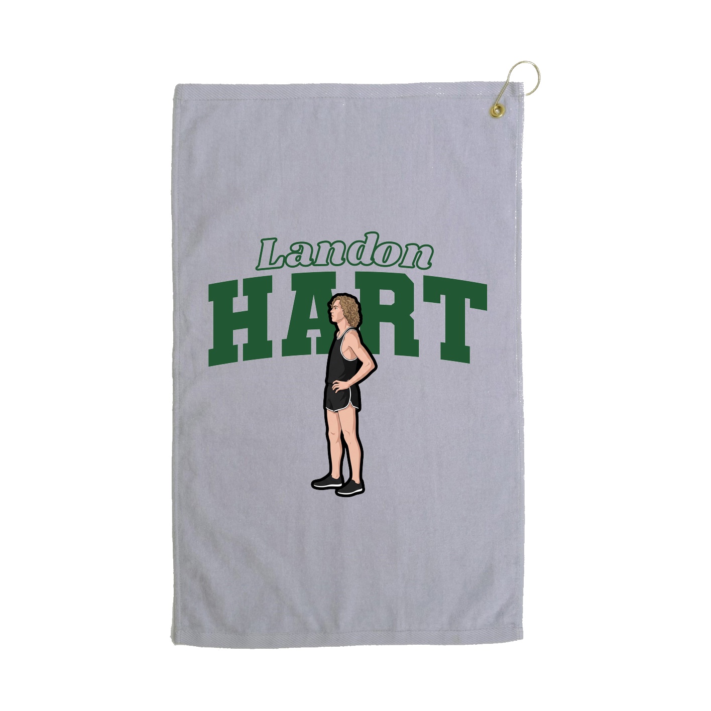 Golf Towel — Name Arch in Grey