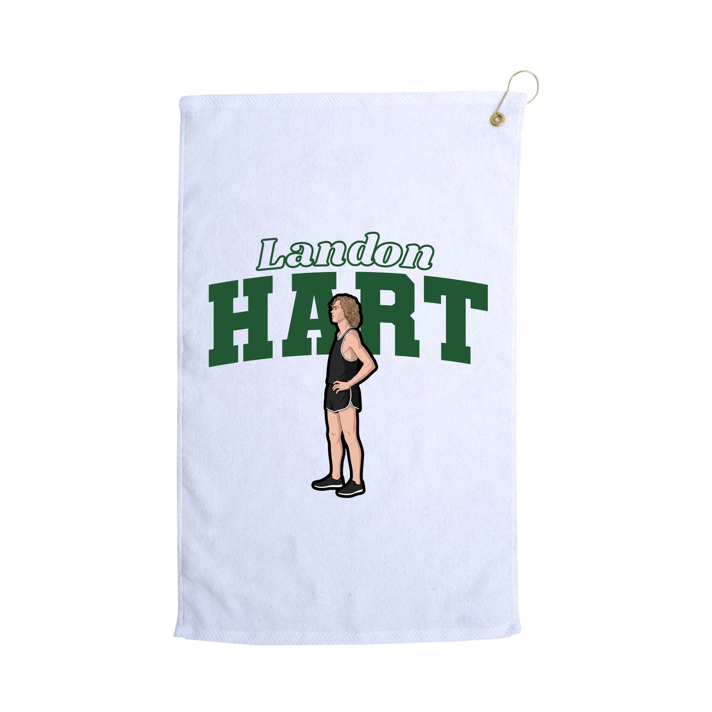 Golf Towel — Name Arch in White
