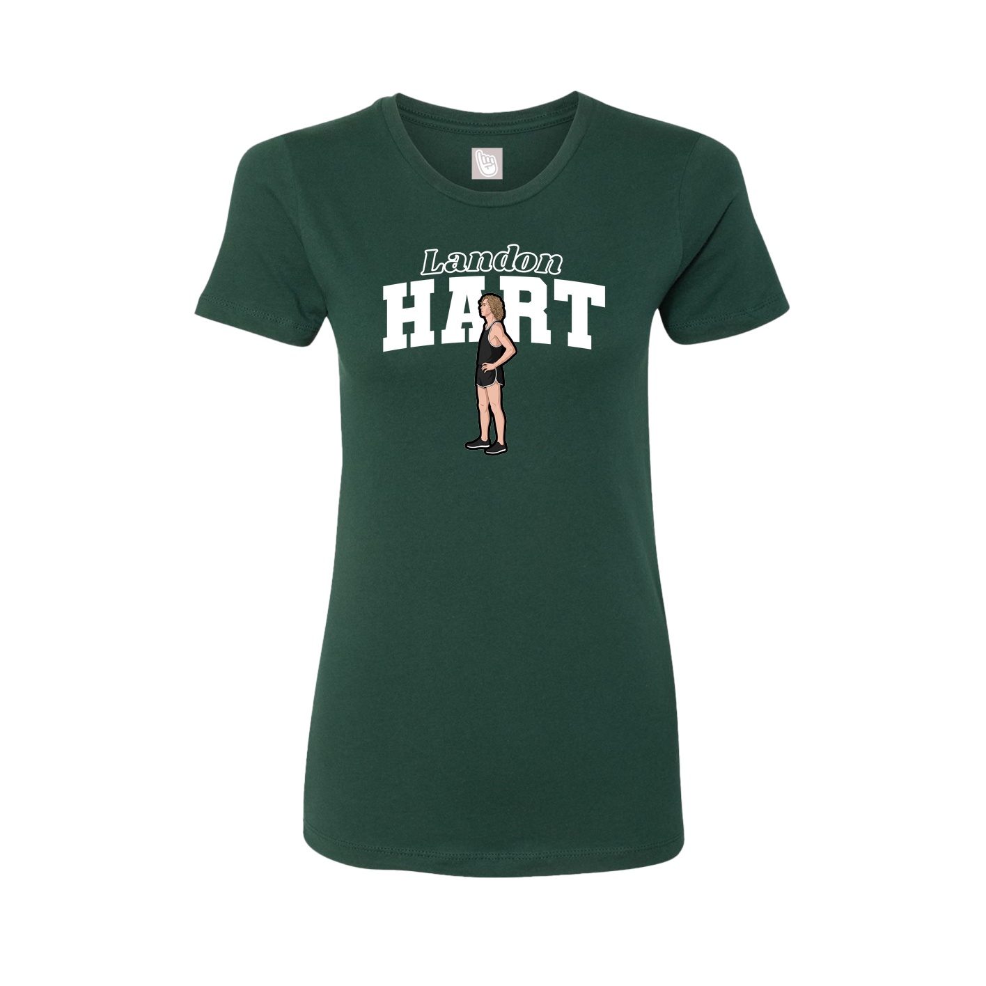Fitted Women's Tee — Name Arch in Green