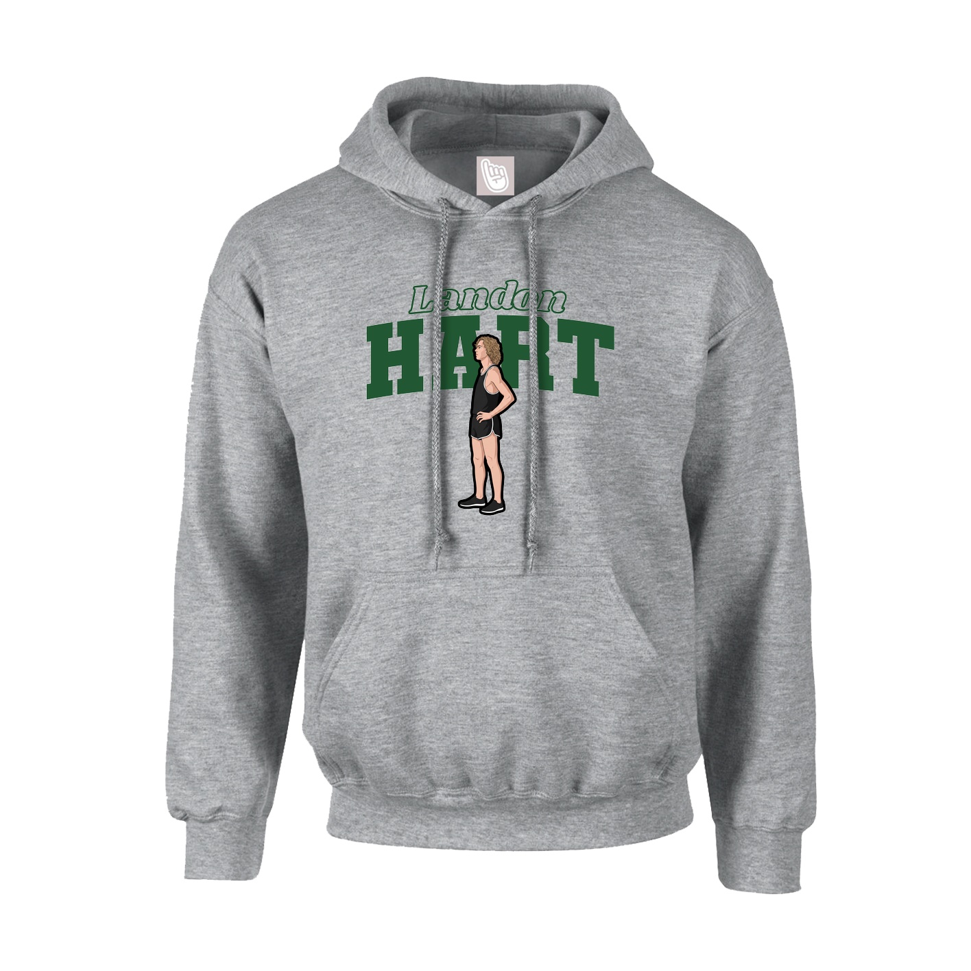 Youth Hoodie — Name Arch in Grey