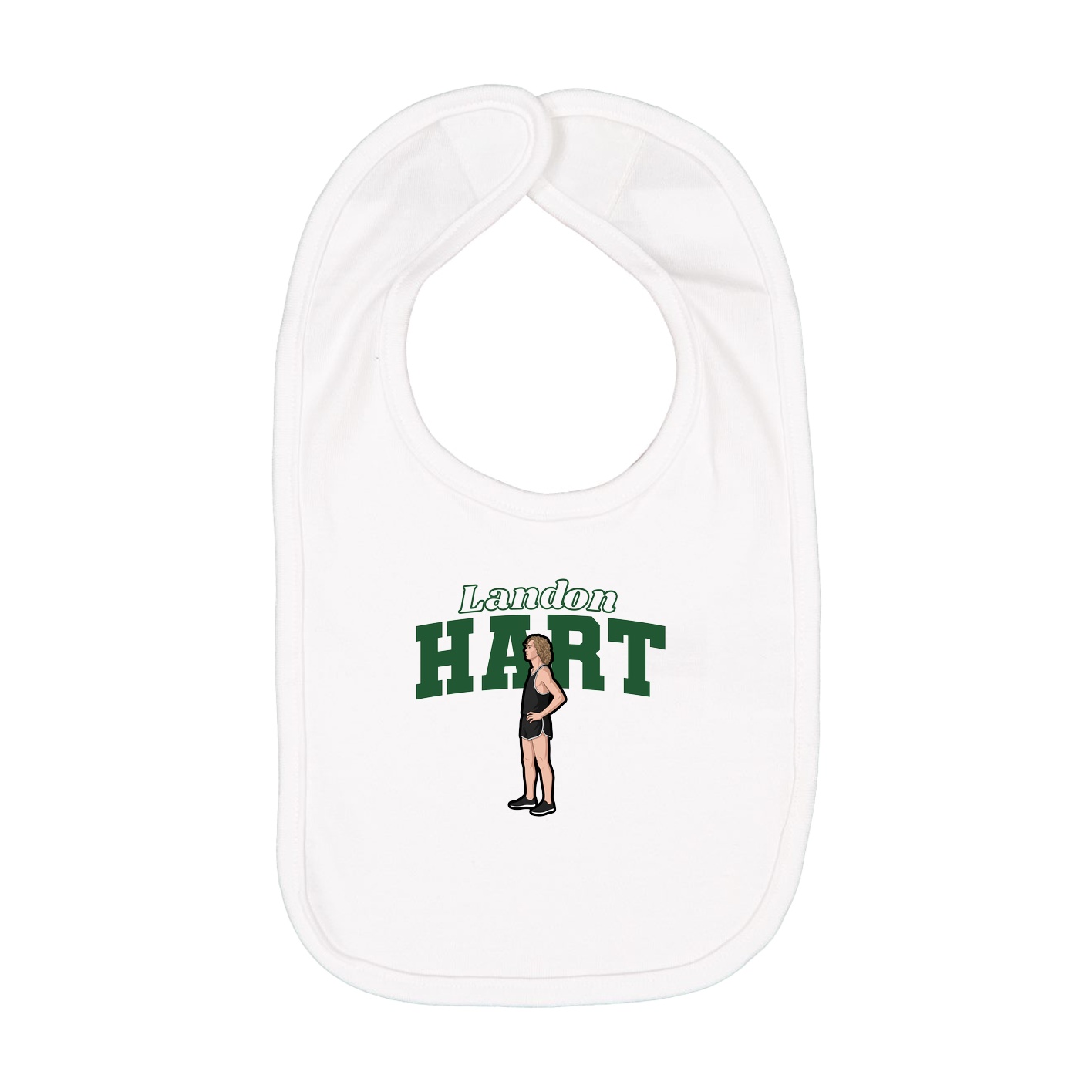 Infant Bib — Name Arch in White
