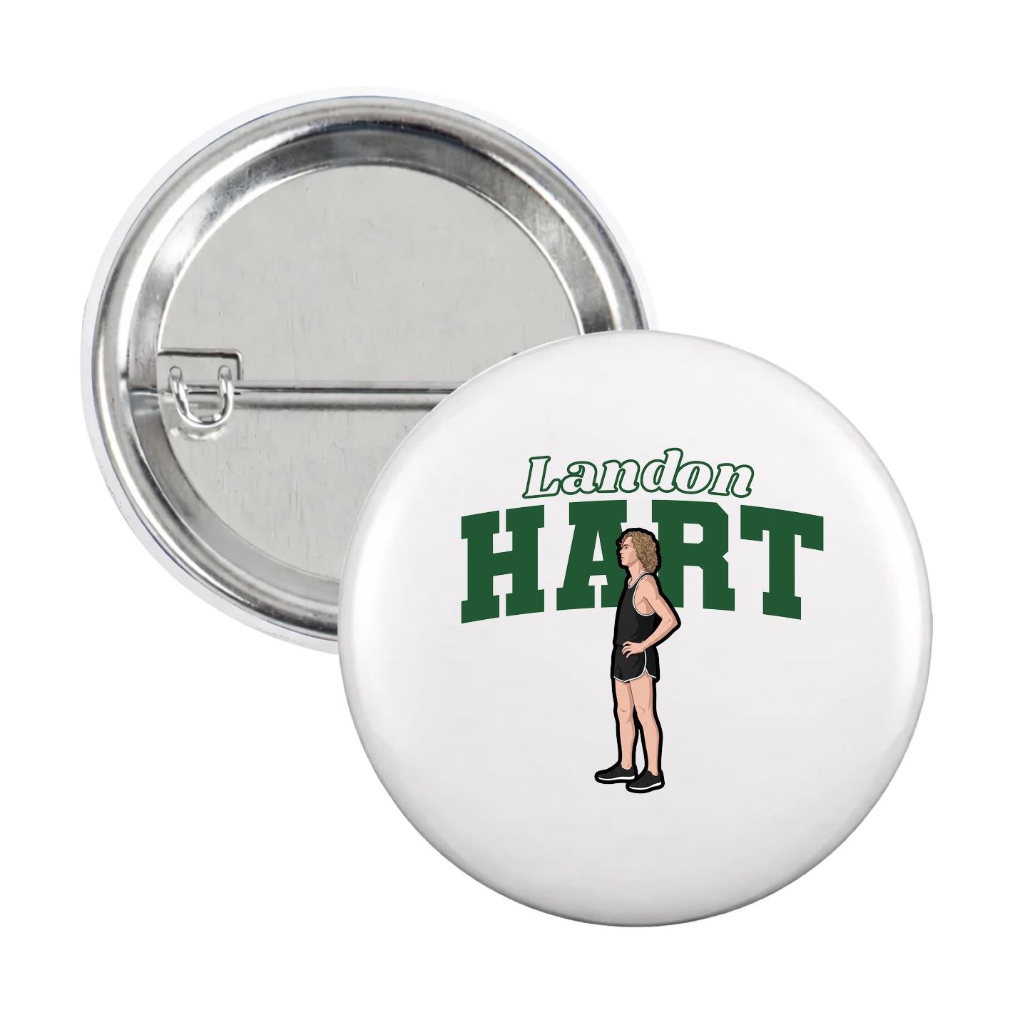 Game Day Button — Name Arch in White