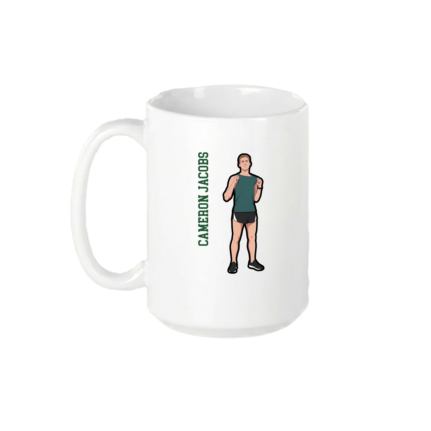 15oz Coffee Mug — Name Vertical in White