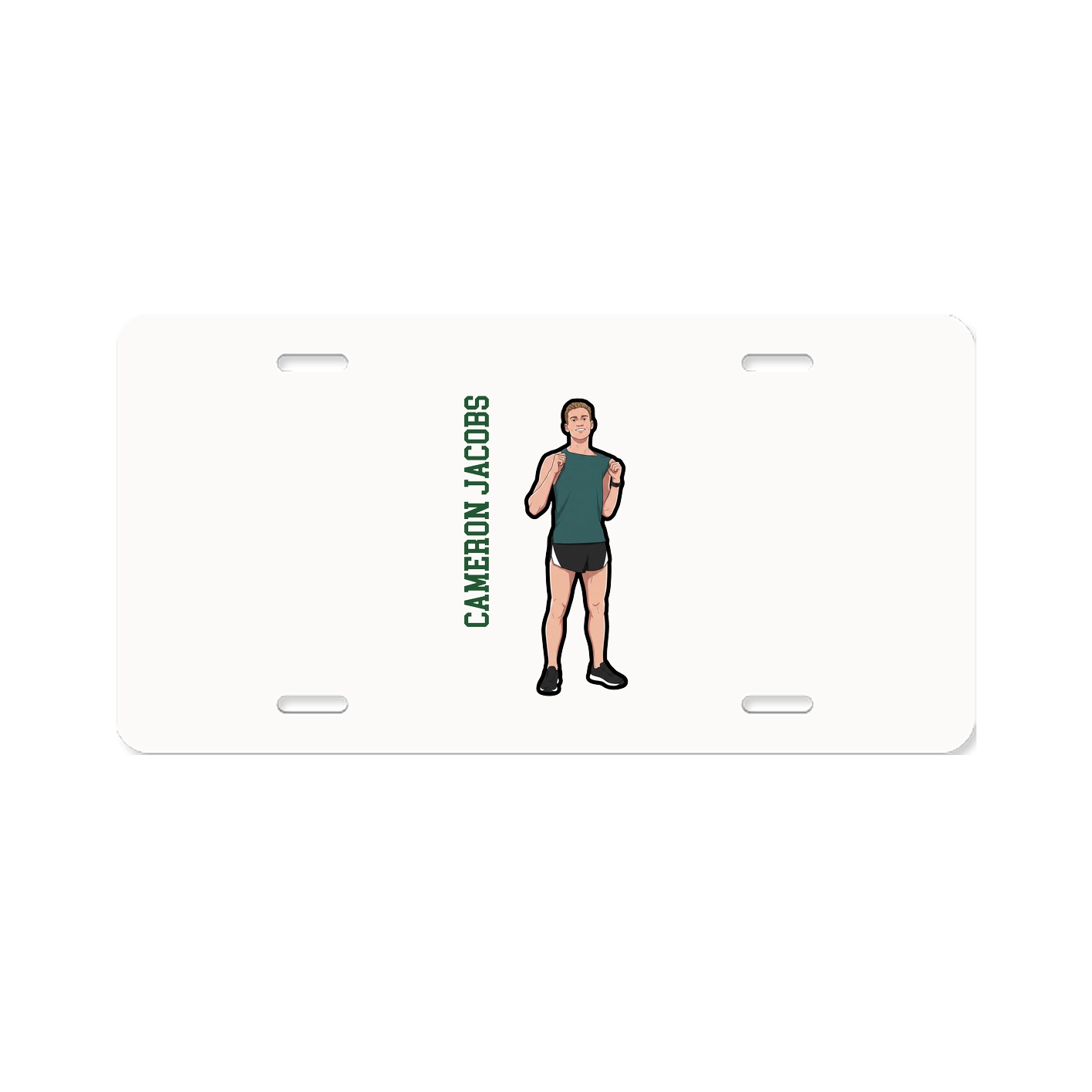 License Plate — Name Vertical in Classic
