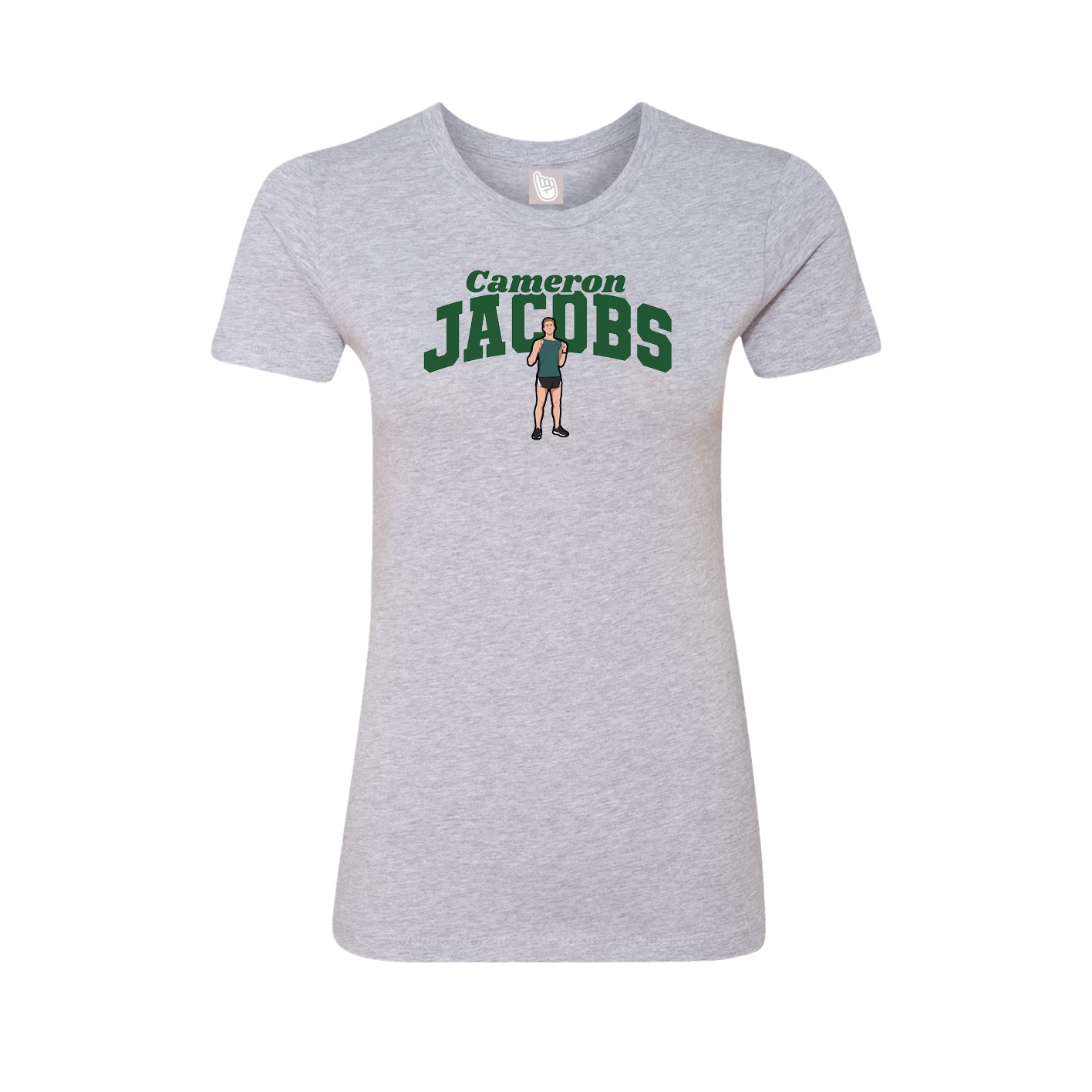 Fitted Women's Tee — Signature Arch in Grey