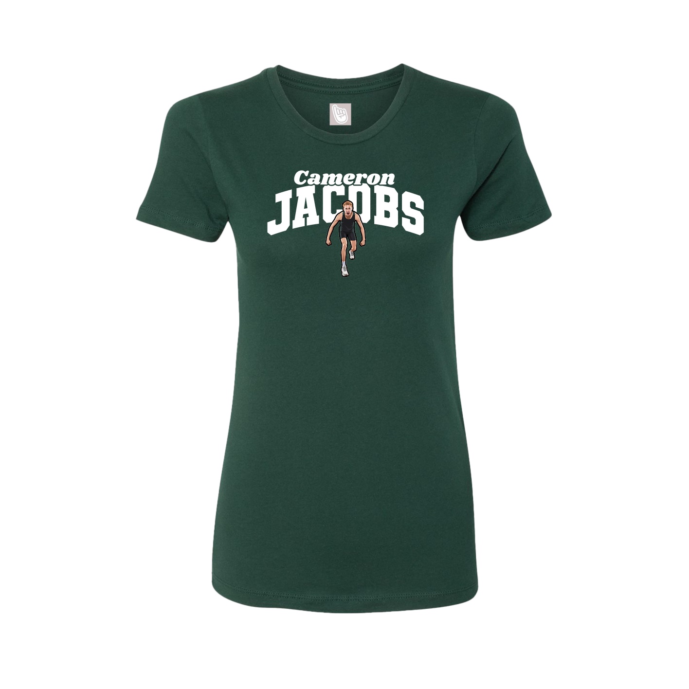 Fitted Women's Tee — Signature Arch in Green