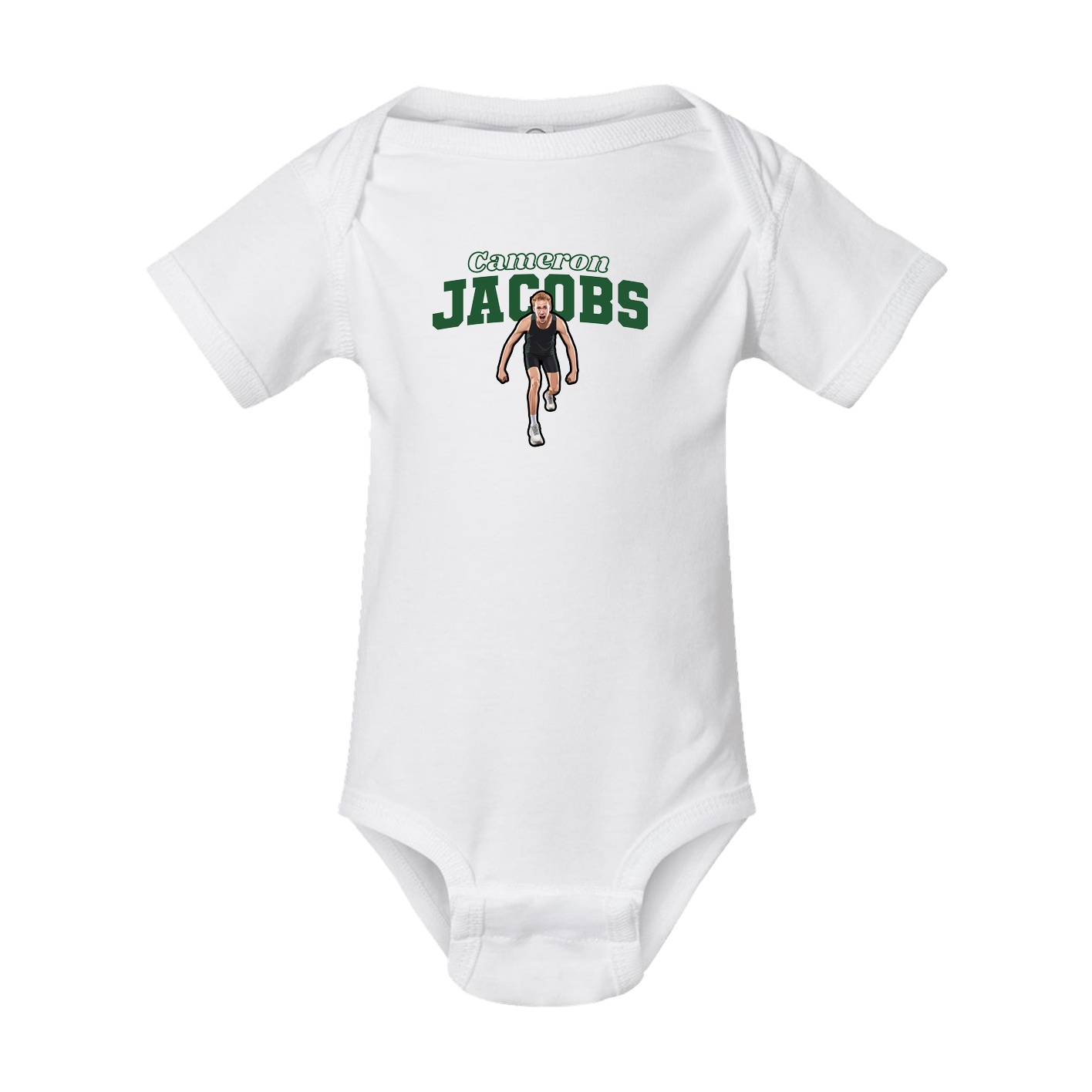 Baby Onesie — Name Arch in White