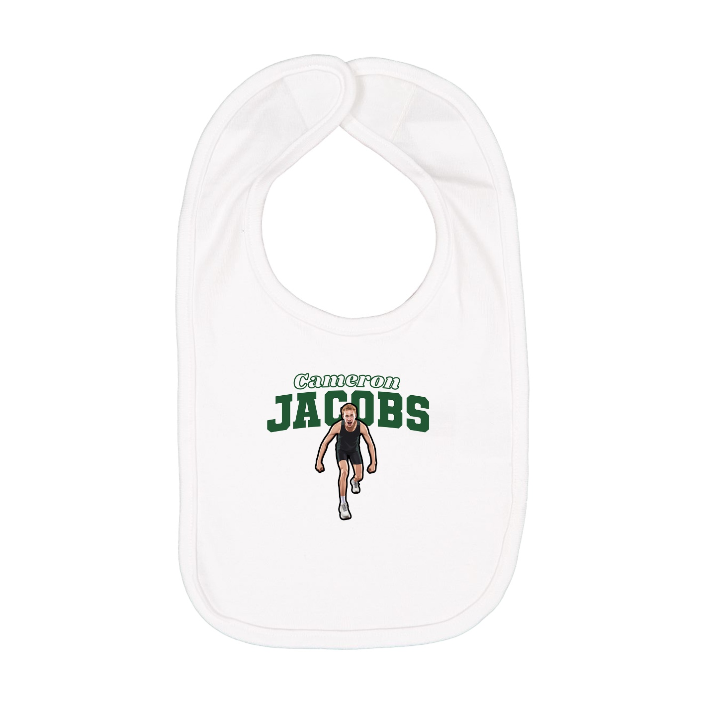 Infant Bib — Name Arch in White
