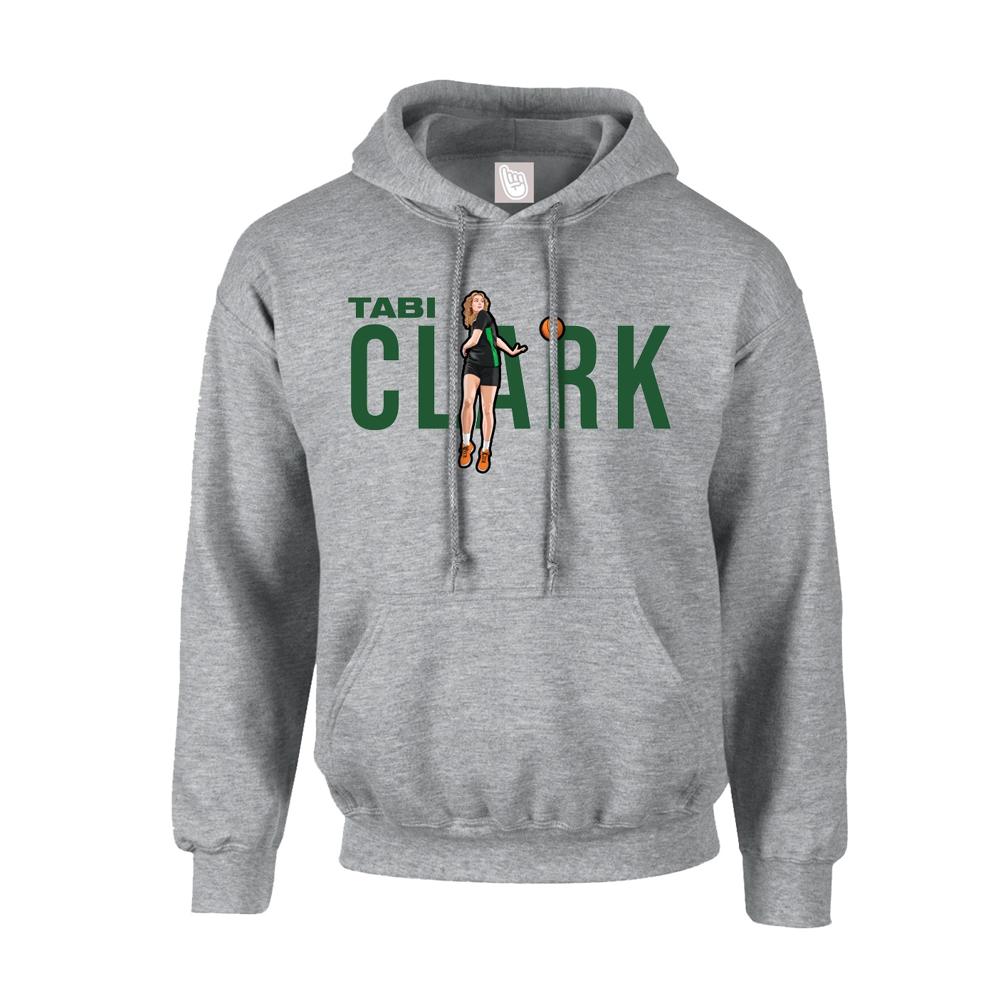 Hoodie — Player Name in Grey