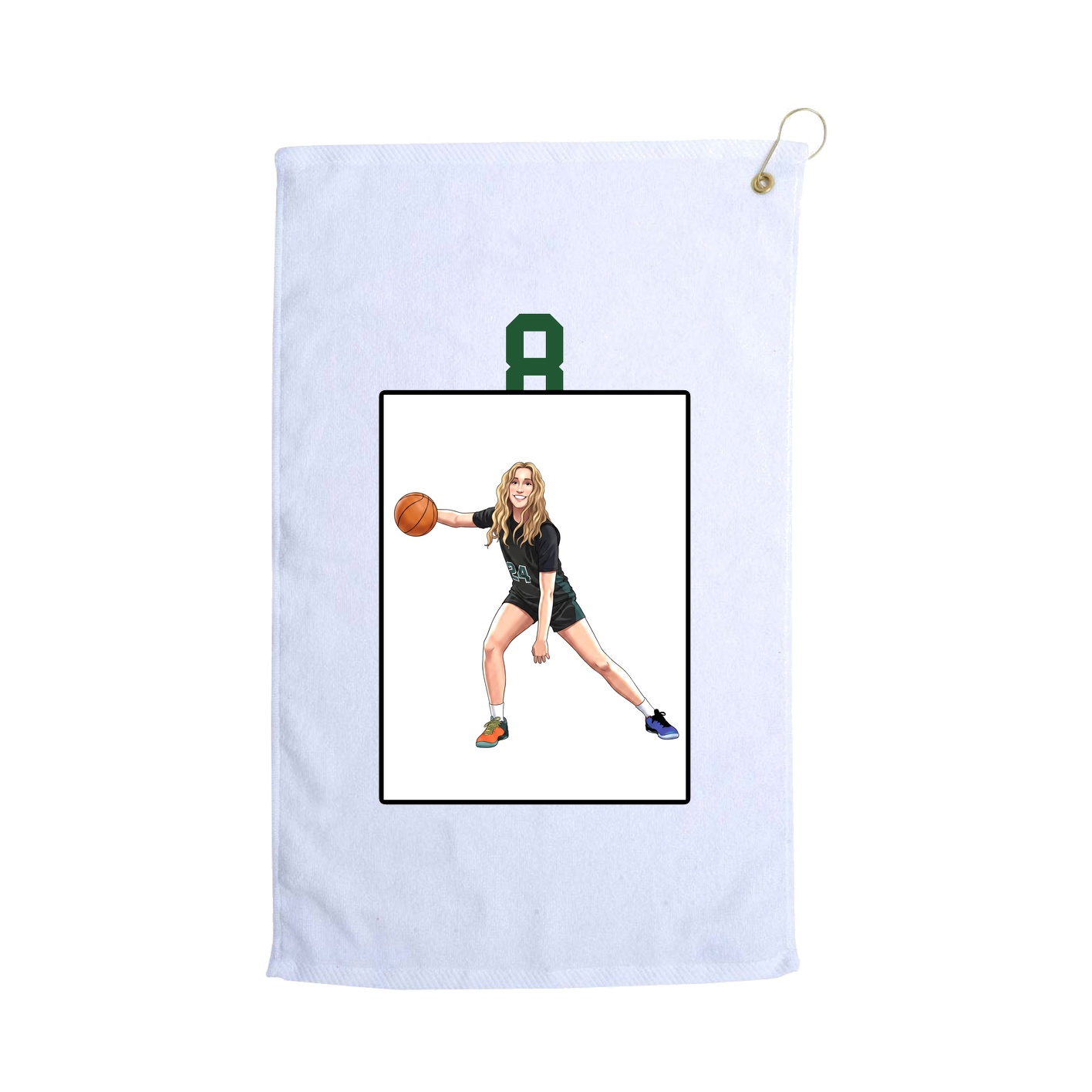 Golf Towel — Number Top in White