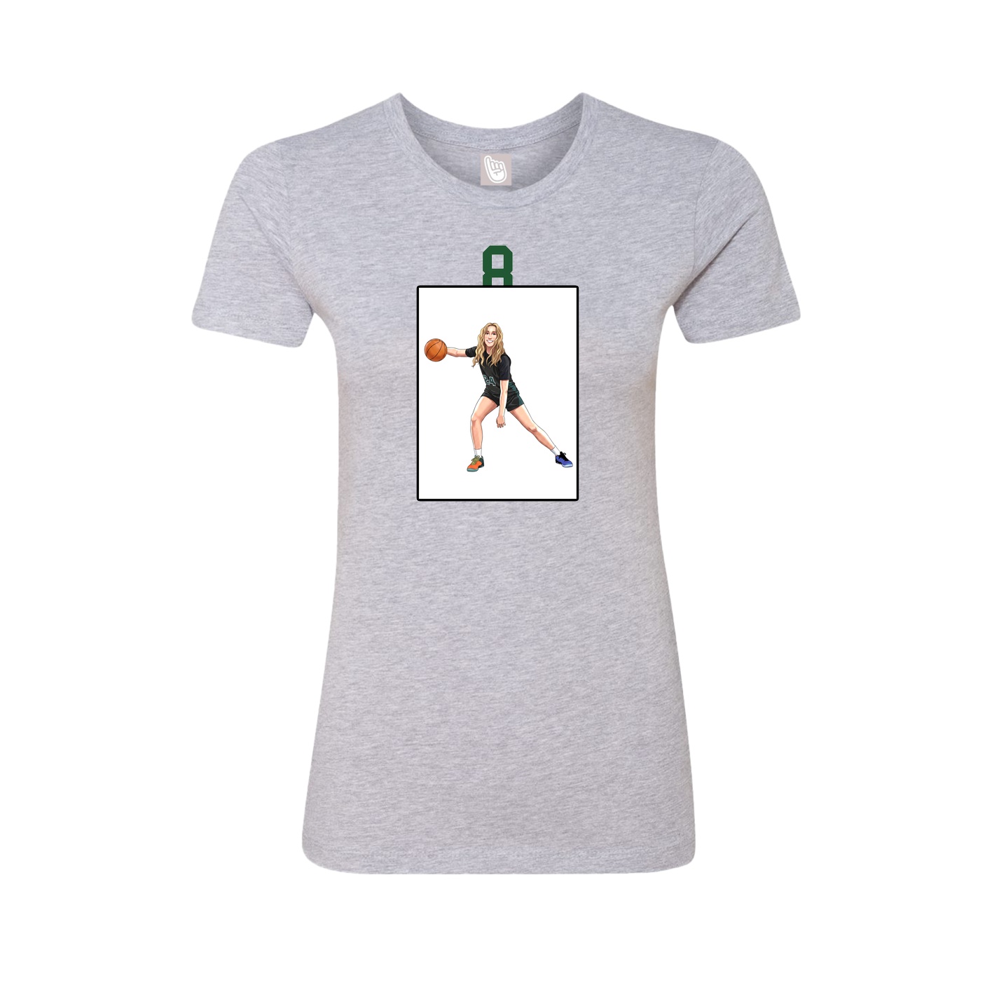 Fitted Women's Tee — Number Top in Grey